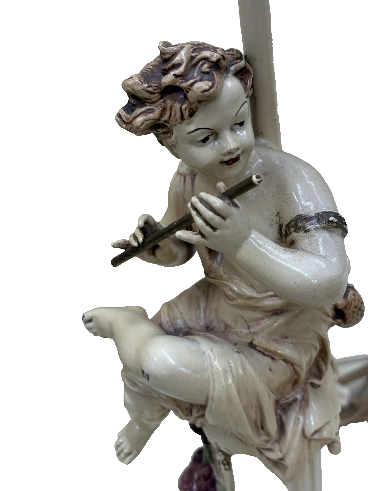 62010  Antique Metal Figural Table Lamp Working