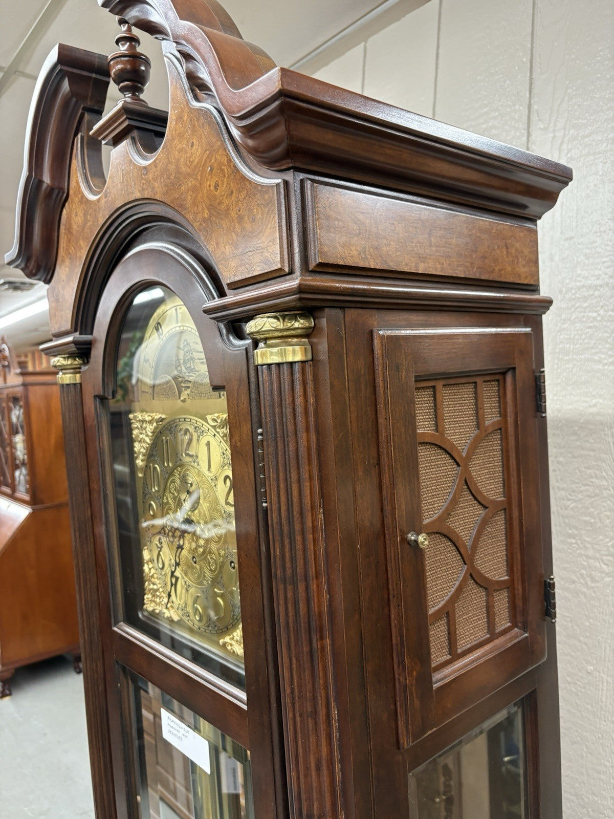 66053 RIDGEWAY Grandfather Clock Professionally Serviced Good Working Condition