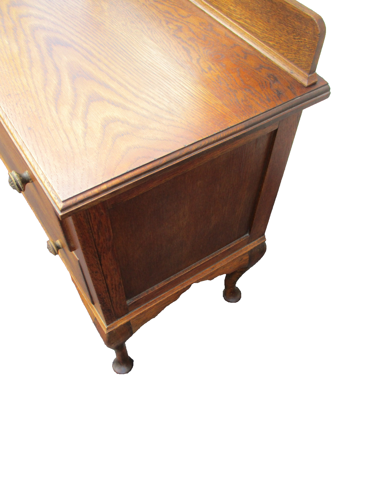 64242 Oak Vanity Desk with Tri-fold Mirrors