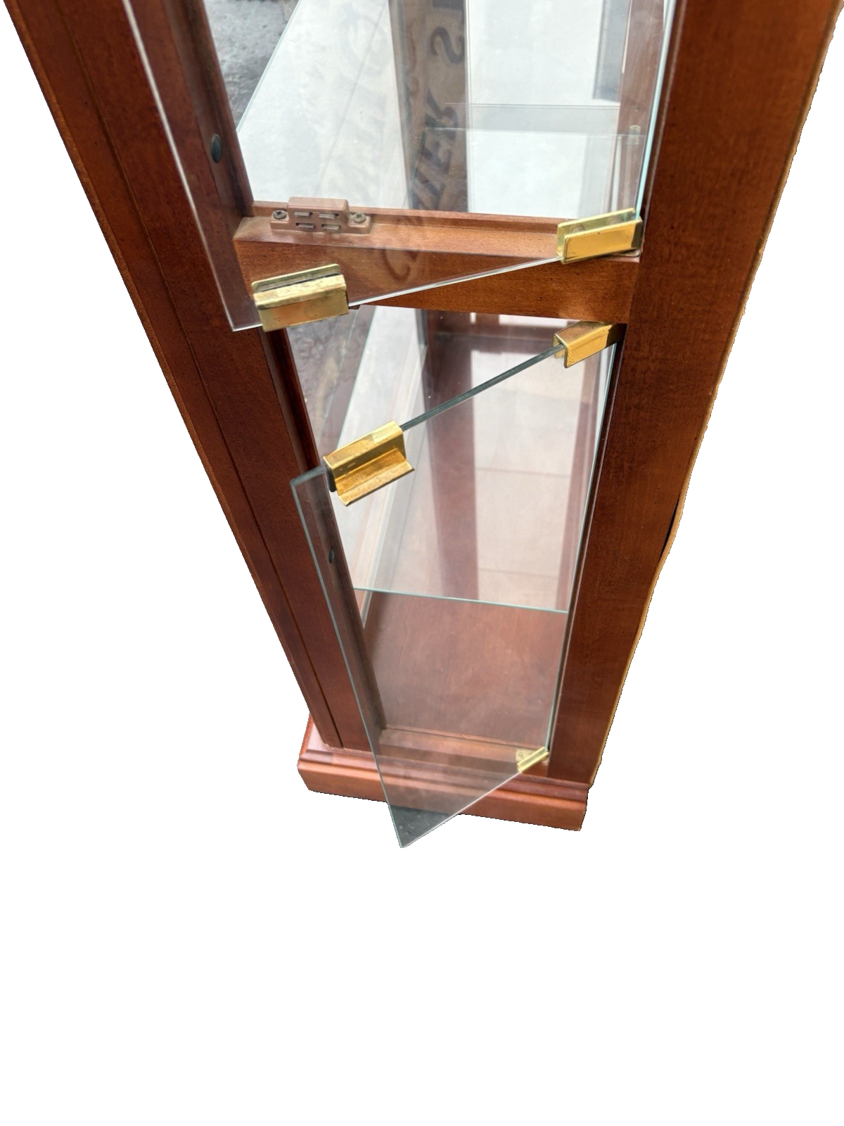 66688 Fancy 4 Door Side Loading  Mahogany Curio China Cabinet