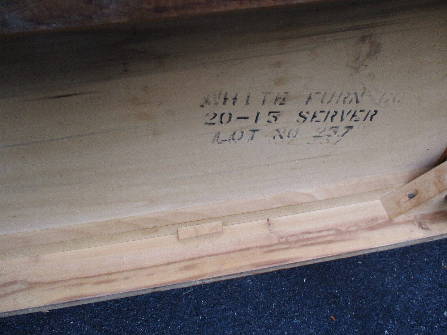 64112 Solid Maple White Furniture  Bar Cart Sideboard Server Cabinet