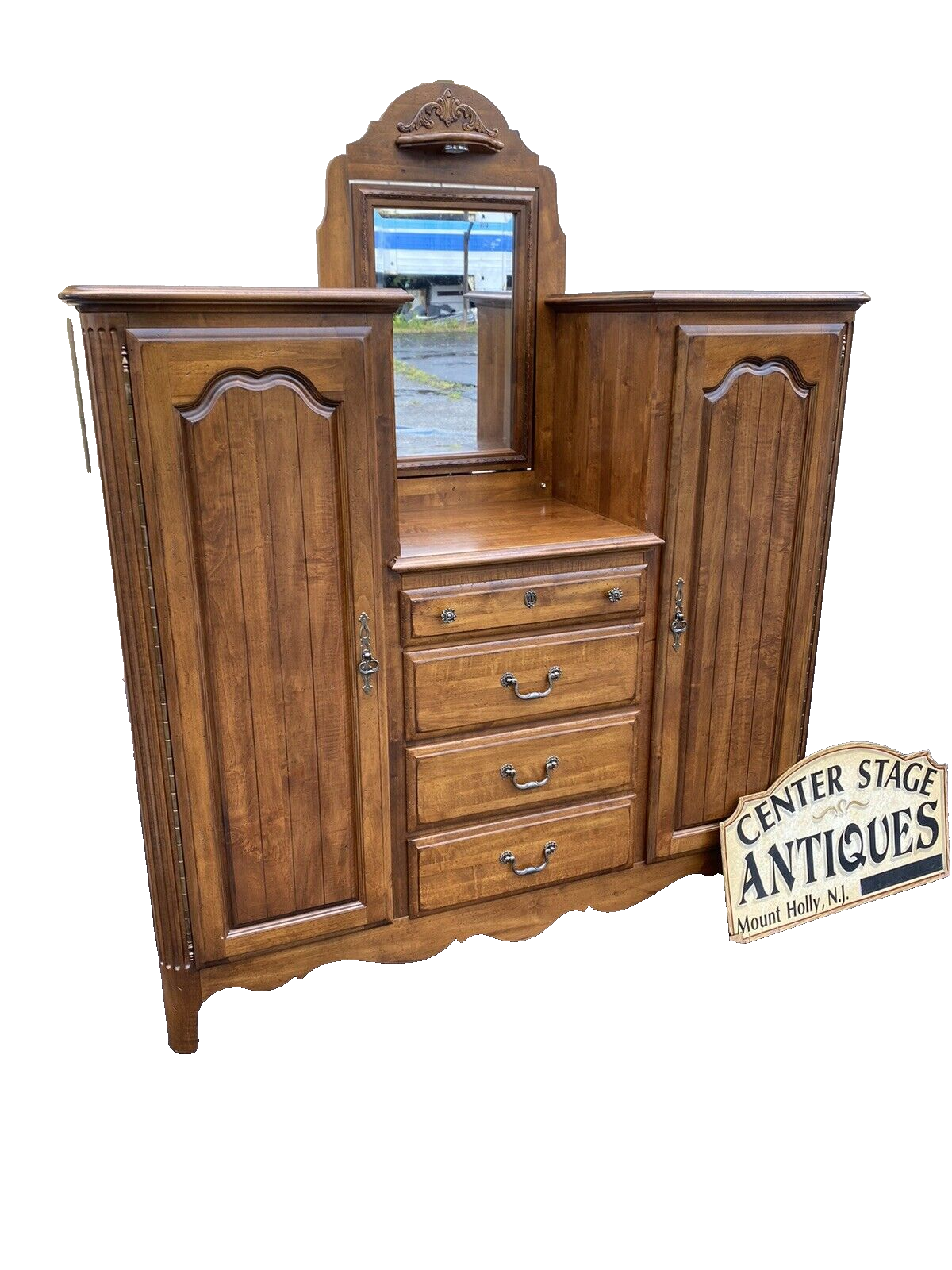 65396   KINCAID Furniture High Chest Dresser w/ Mirror Wardrobe