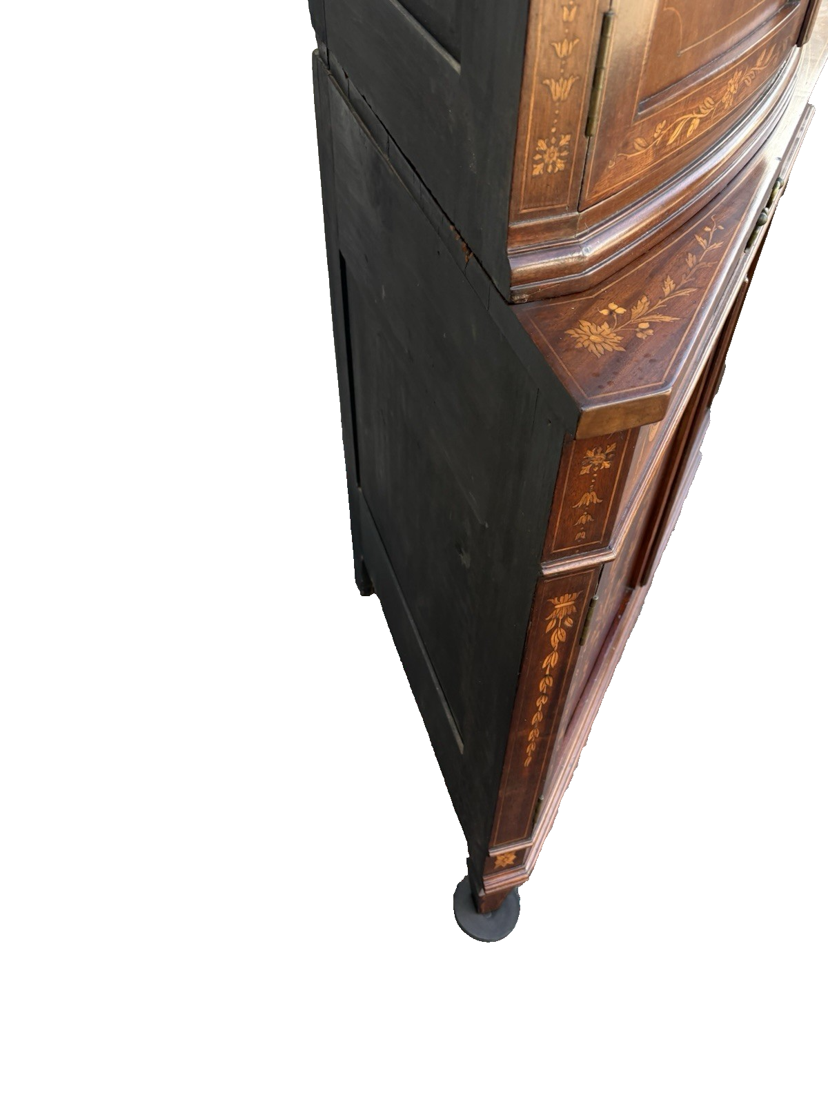 66982 Antique Custom Hand Made  Mahogany  Corner Curio Cabinet
