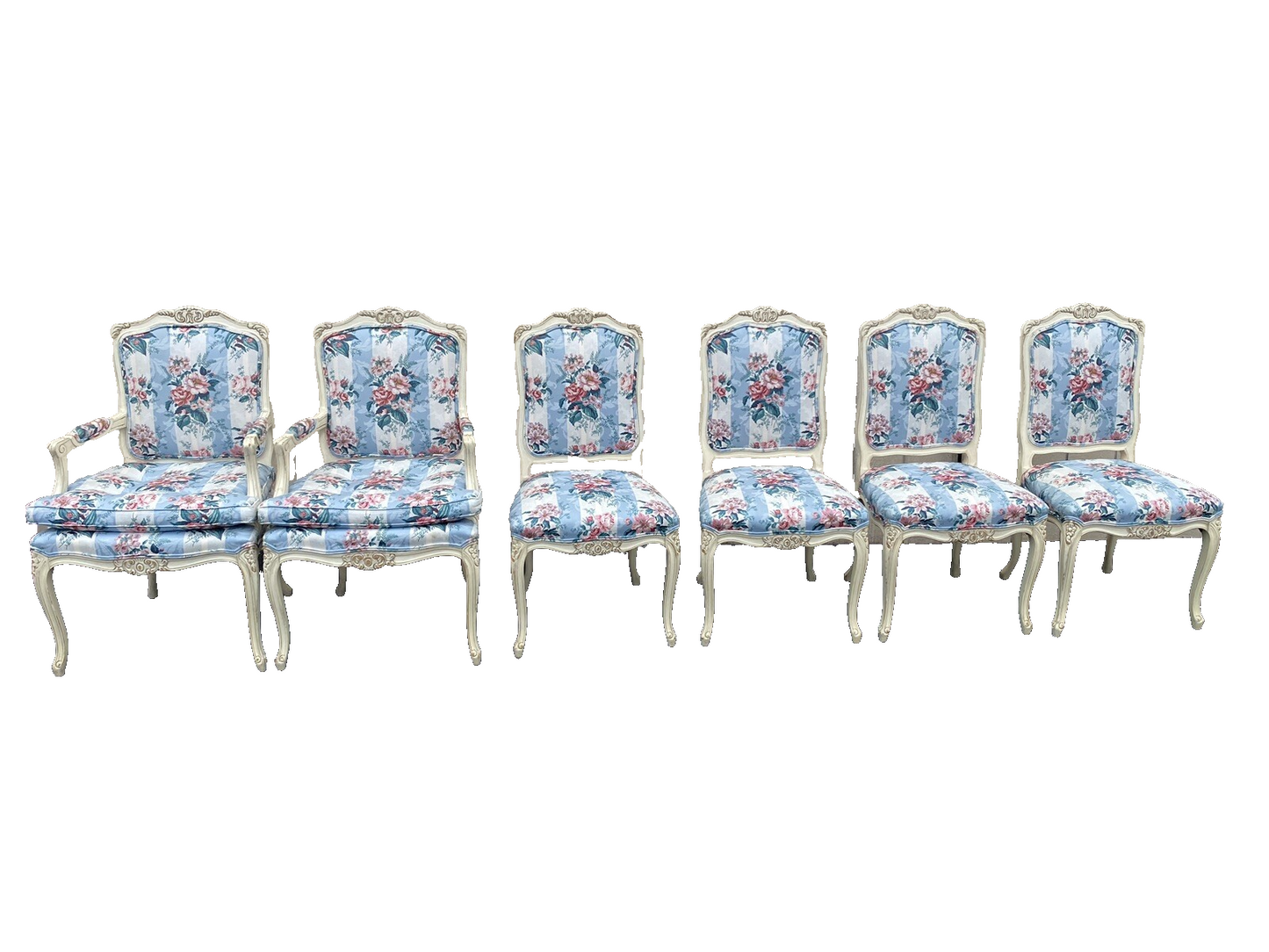 65675 Set of 6 Century Furniture Dining Chairs Louis XV