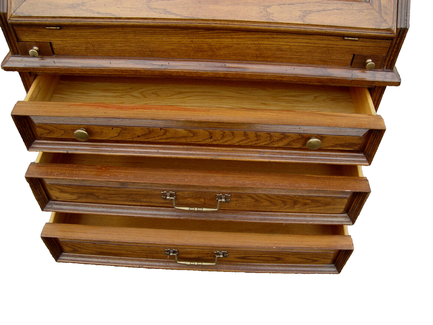 61765  Oak THOMASVILLE 2 Pc  Secretary Desk w/ Bookcase Top