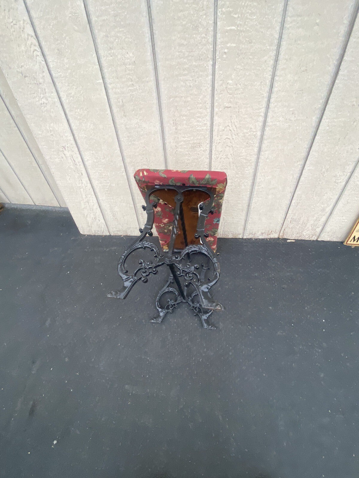 65104   Antique Iron Window Bench Seat Stool