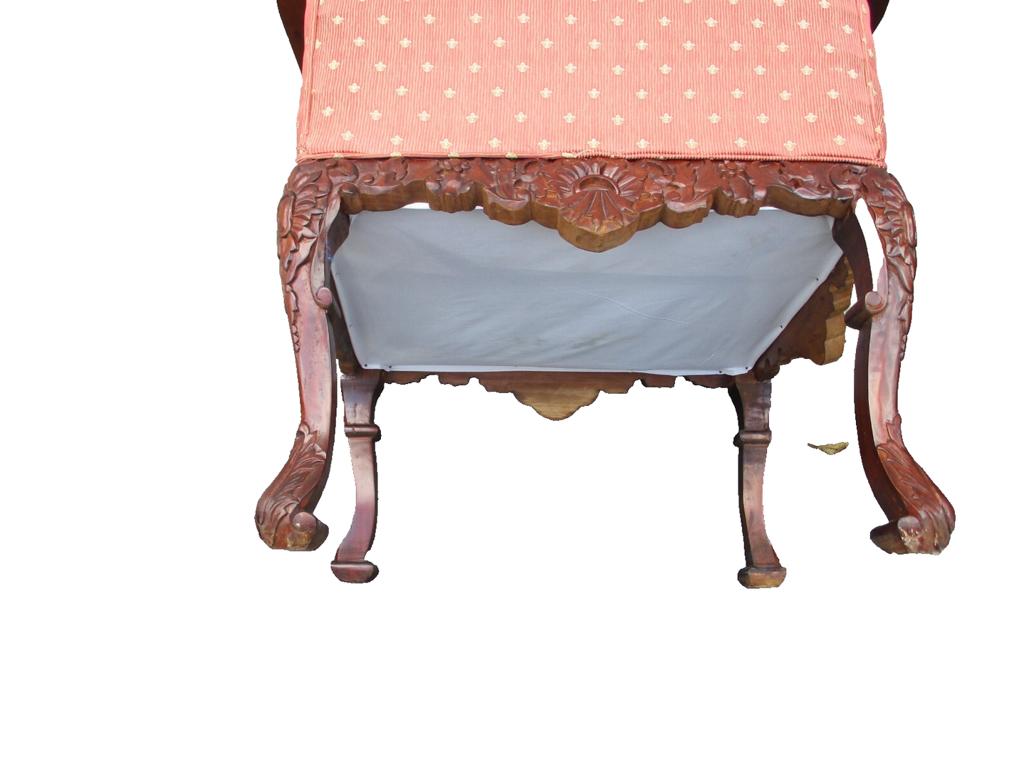 63553 Pair Solid Mahogany Armchair Bergere Chairs