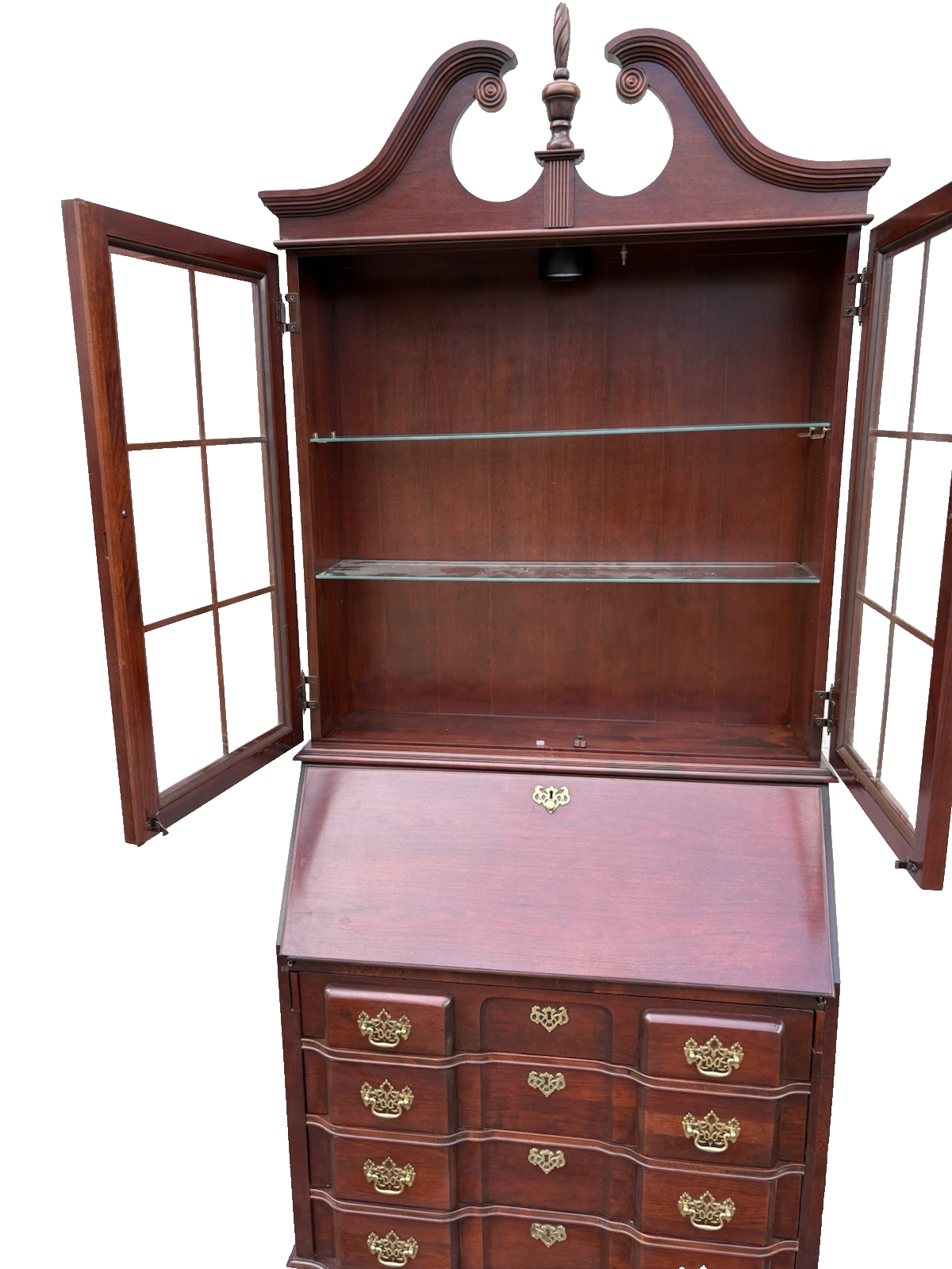 66938 Jasper Furniture Cherry Secretary Desk w/ Bookcase Top