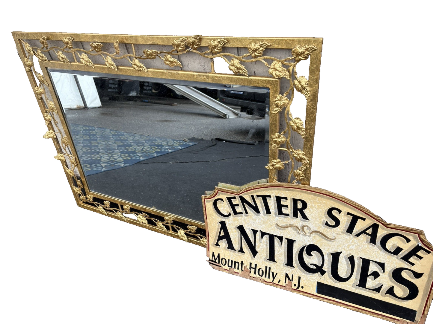 66706 Fancy Gold Decorator Metal Mirror with Leafs