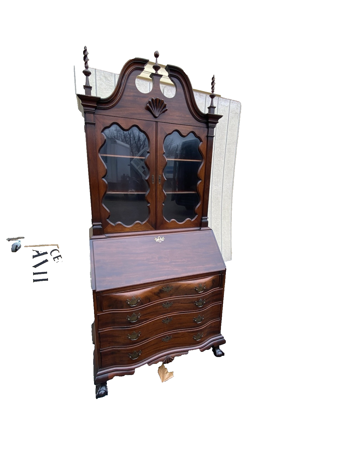 66430 VANLEIGH Furniture Custom Hand Made Secretary Desk w/ Bookcase Top