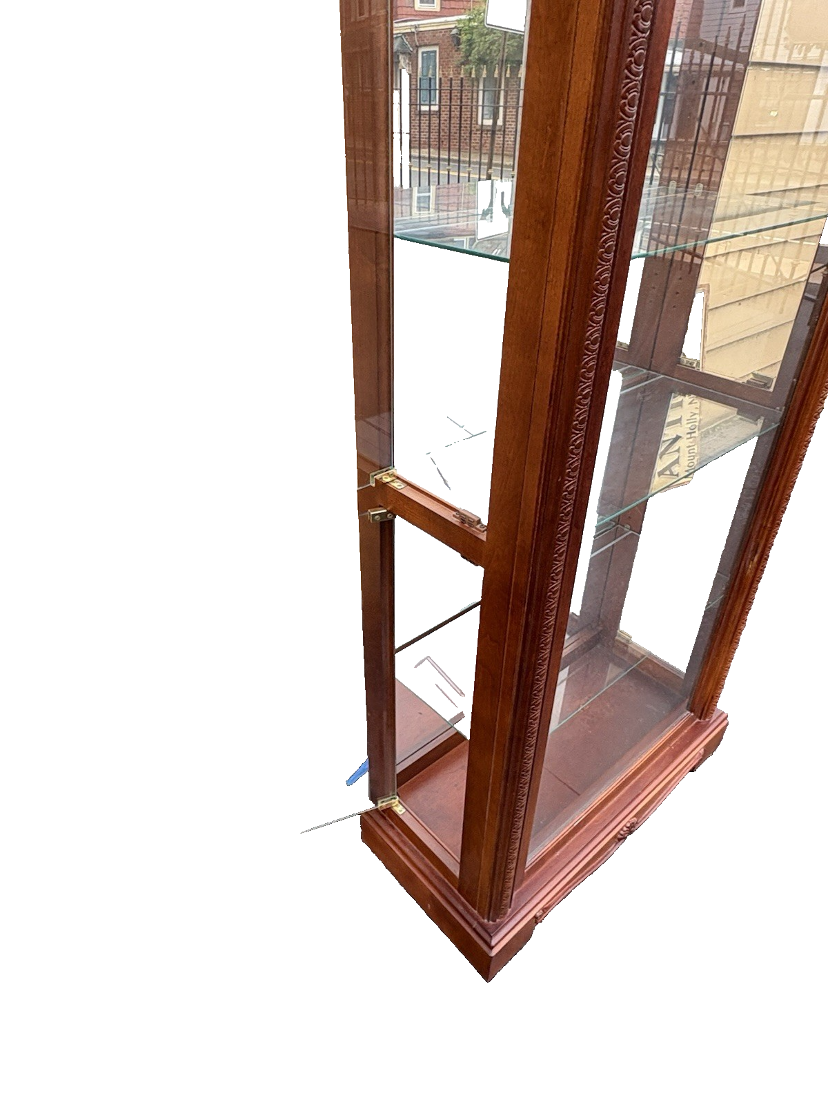 66688 Fancy 4 Door Side Loading  Mahogany Curio China Cabinet