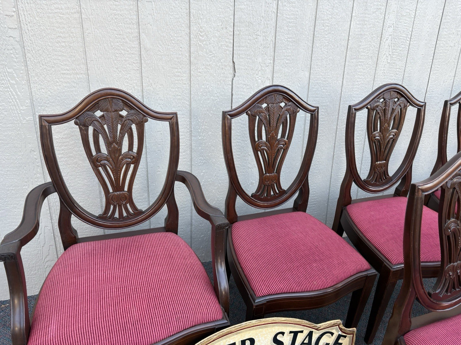 67162 Super Quality Set of 8 Mahogany Shield Back Dining Chairs
