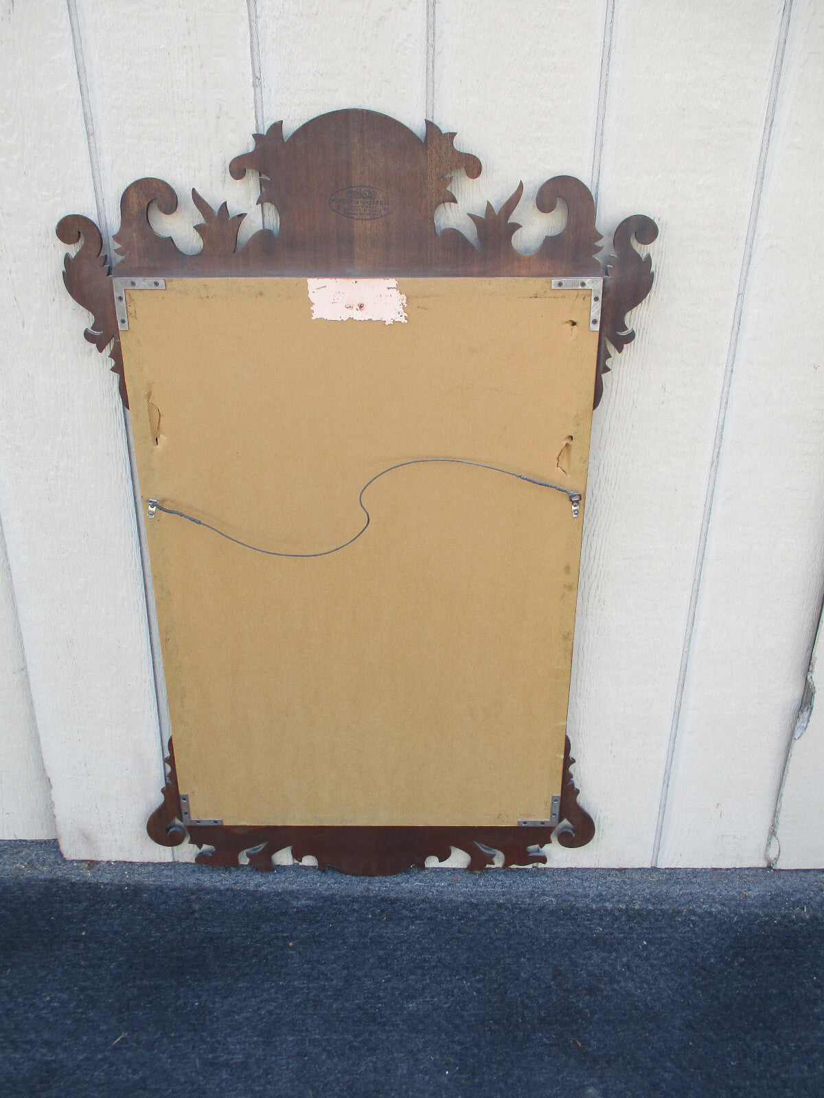 63573 HENKEL HARRIS Chippendale Burled Mahogany  Mirror