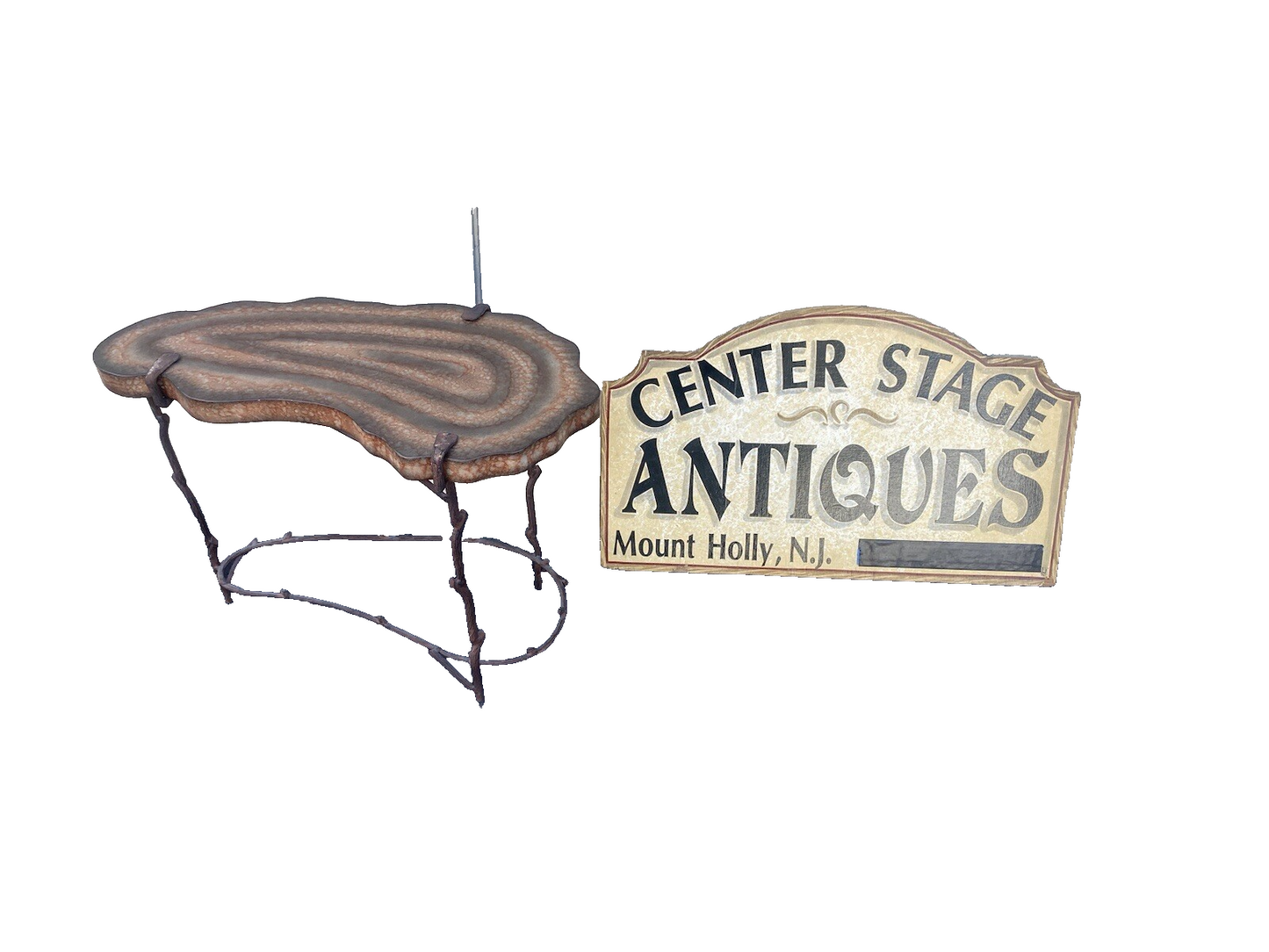 64867 Decorator Modern Lamp Table Stand with funky metal base