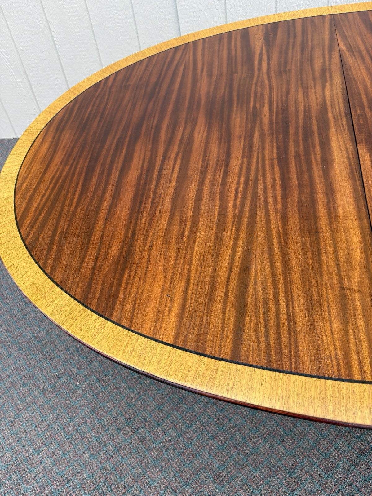 66975 Oval Mahogany Banded  Dining Table with 2 - 11" wide leafs