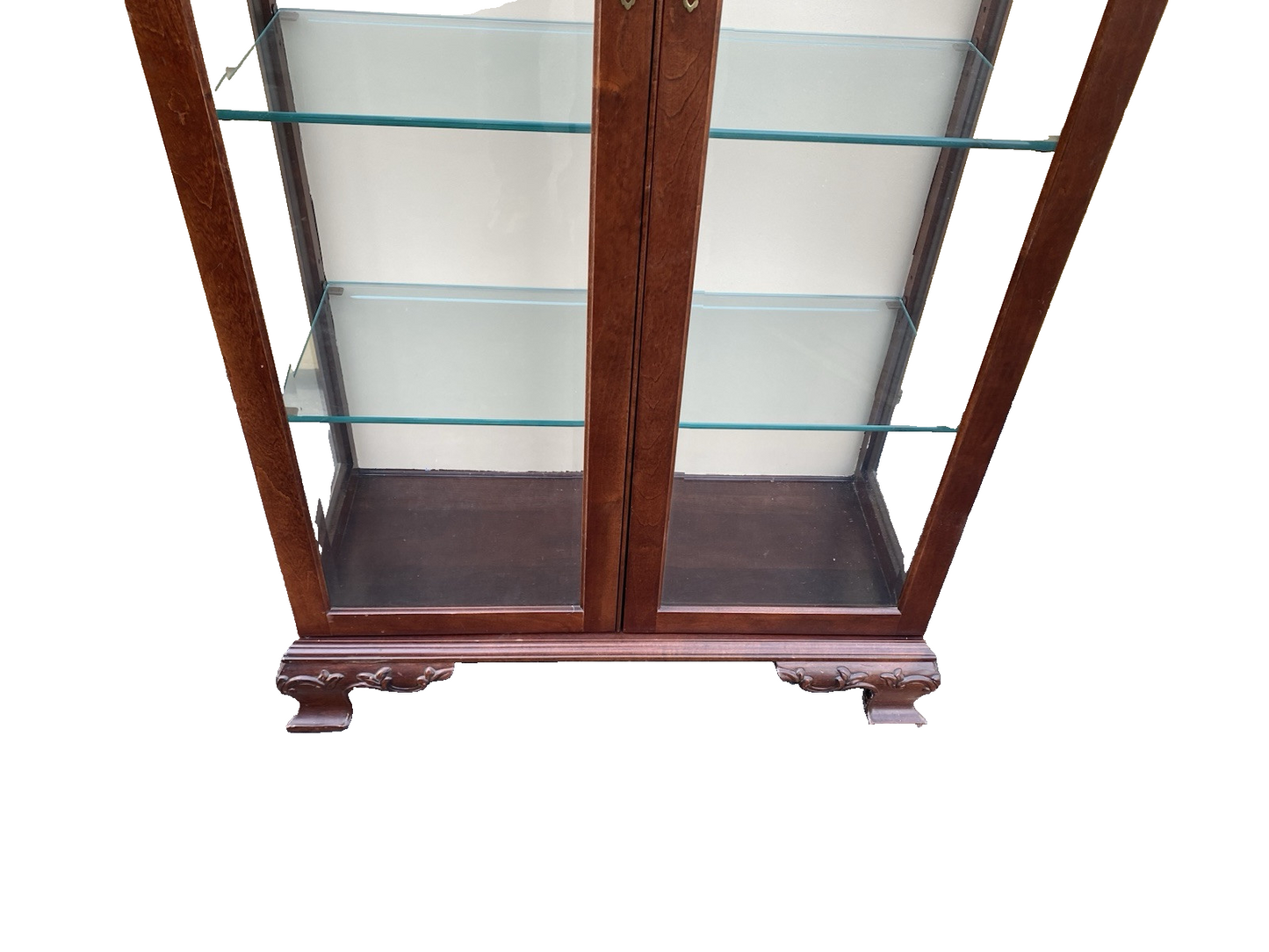 66239 Mahogany Arched Curio China Cabinet with Plate Glass Shelves