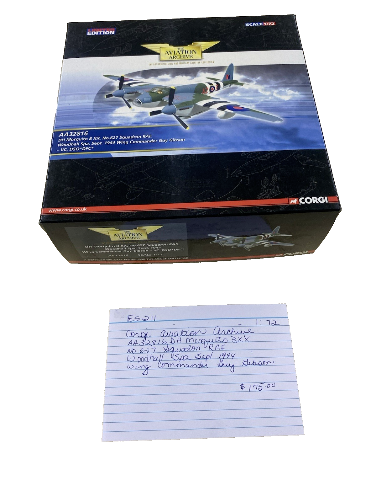 ES  211:  Corgi Aviation Archive AA32816 DH Mosquito BXX No 627 Squadron RAF