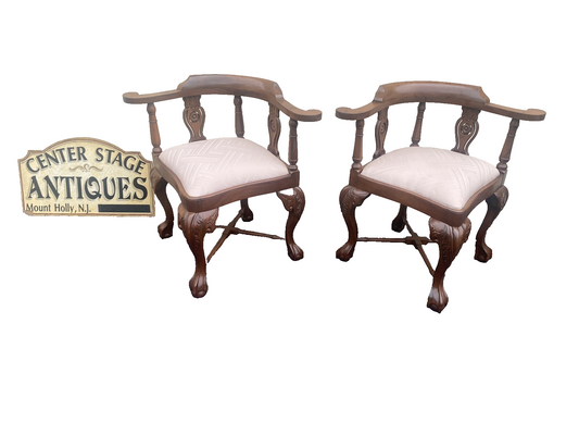 65853 Pair Mahogany Corner Chairs Chair s