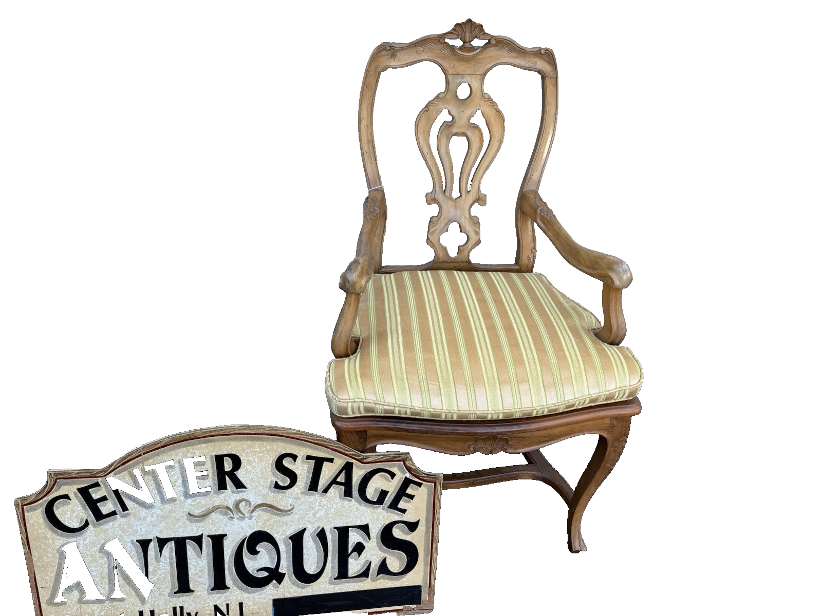62658   French Country Louis XV Armchair Chair PEGGED Construction