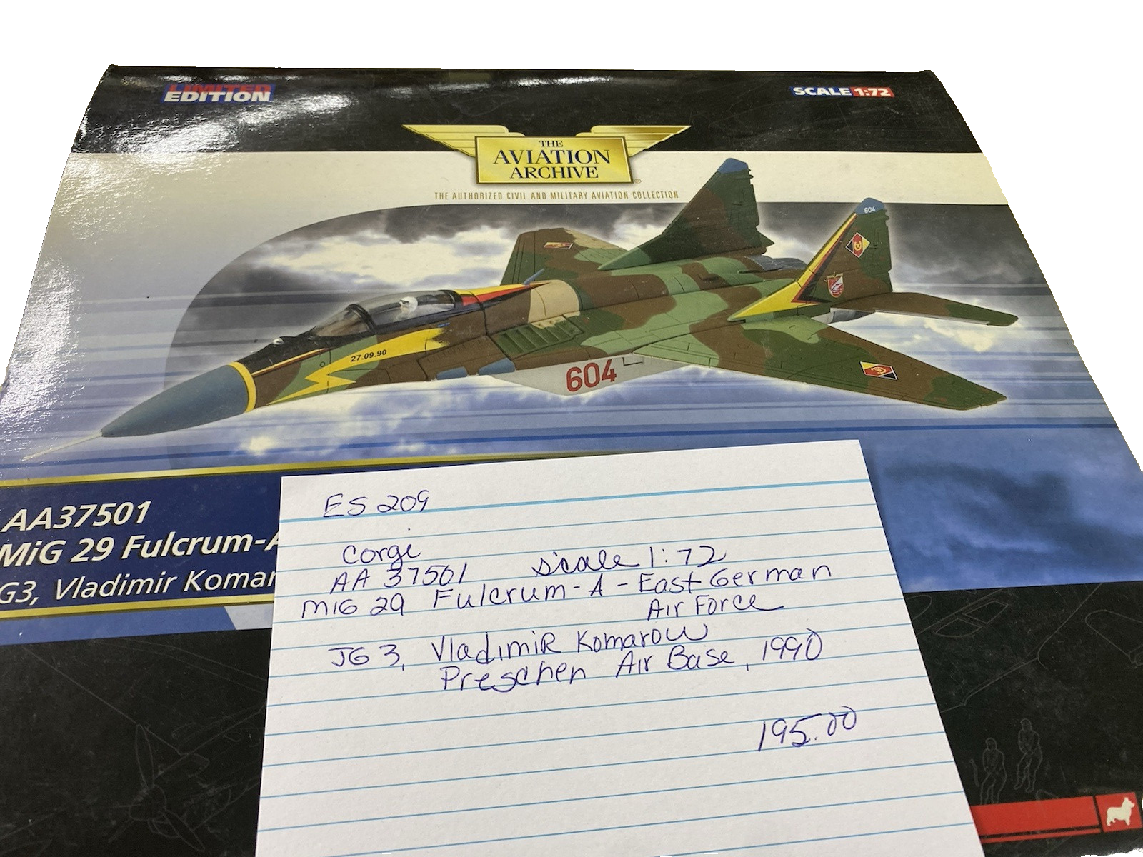 ES 209 Corigi Diecast Limited edition AA37501 Mig 29 Fulcrum  Airplane Plane