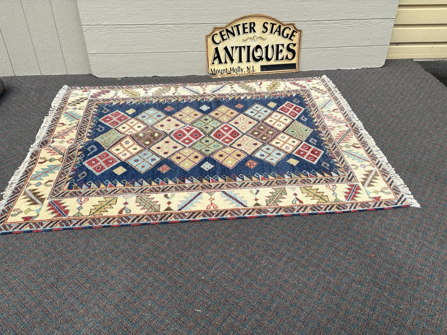 RUG 12: Oriental Wool KAZAK WEAVE TRIBAL TWO  Rug Carpet SIZE 57" x 83"