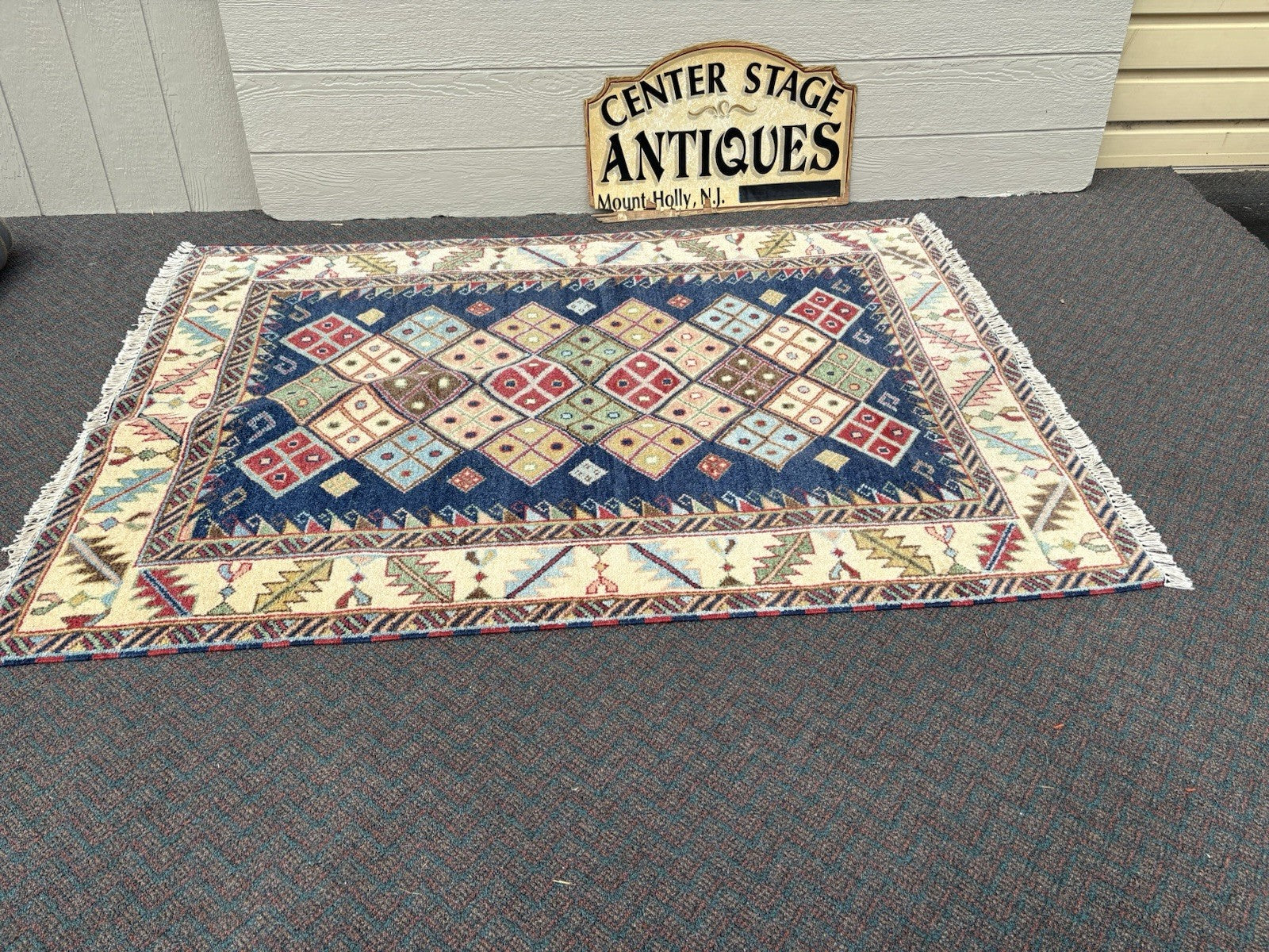 RUG 12: Oriental Wool KAZAK WEAVE TRIBAL TWO  Rug Carpet SIZE 57" x 83"