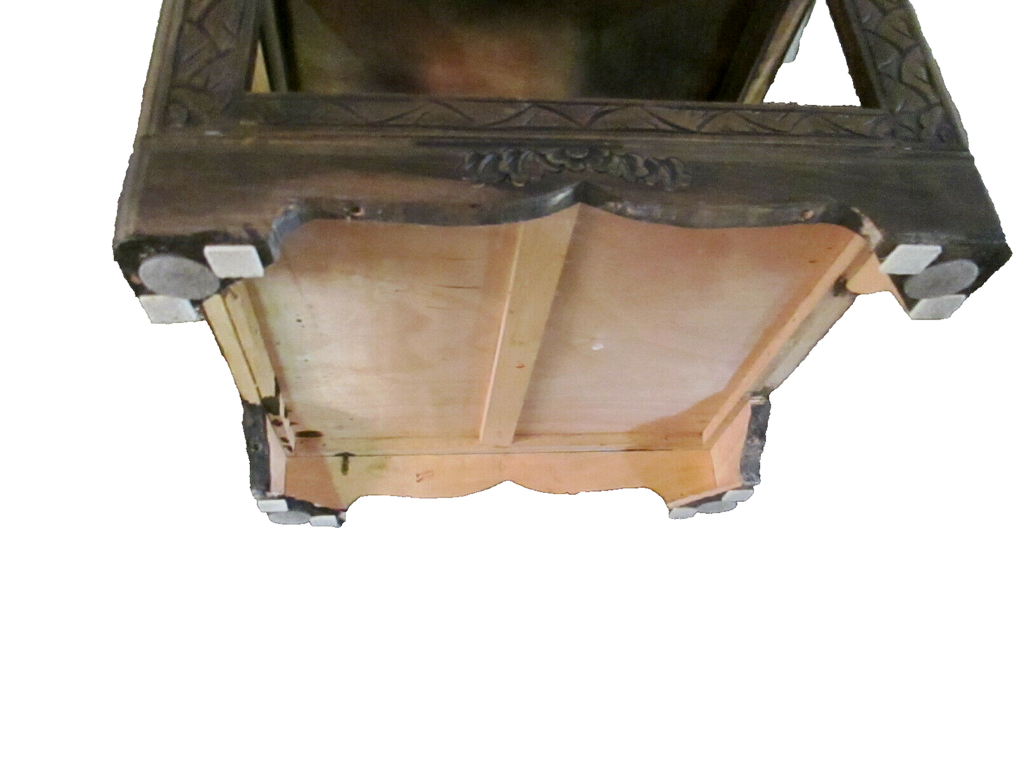 54174 CARVED ORIENTAL TABLE WITH DRAWER Bird carvings