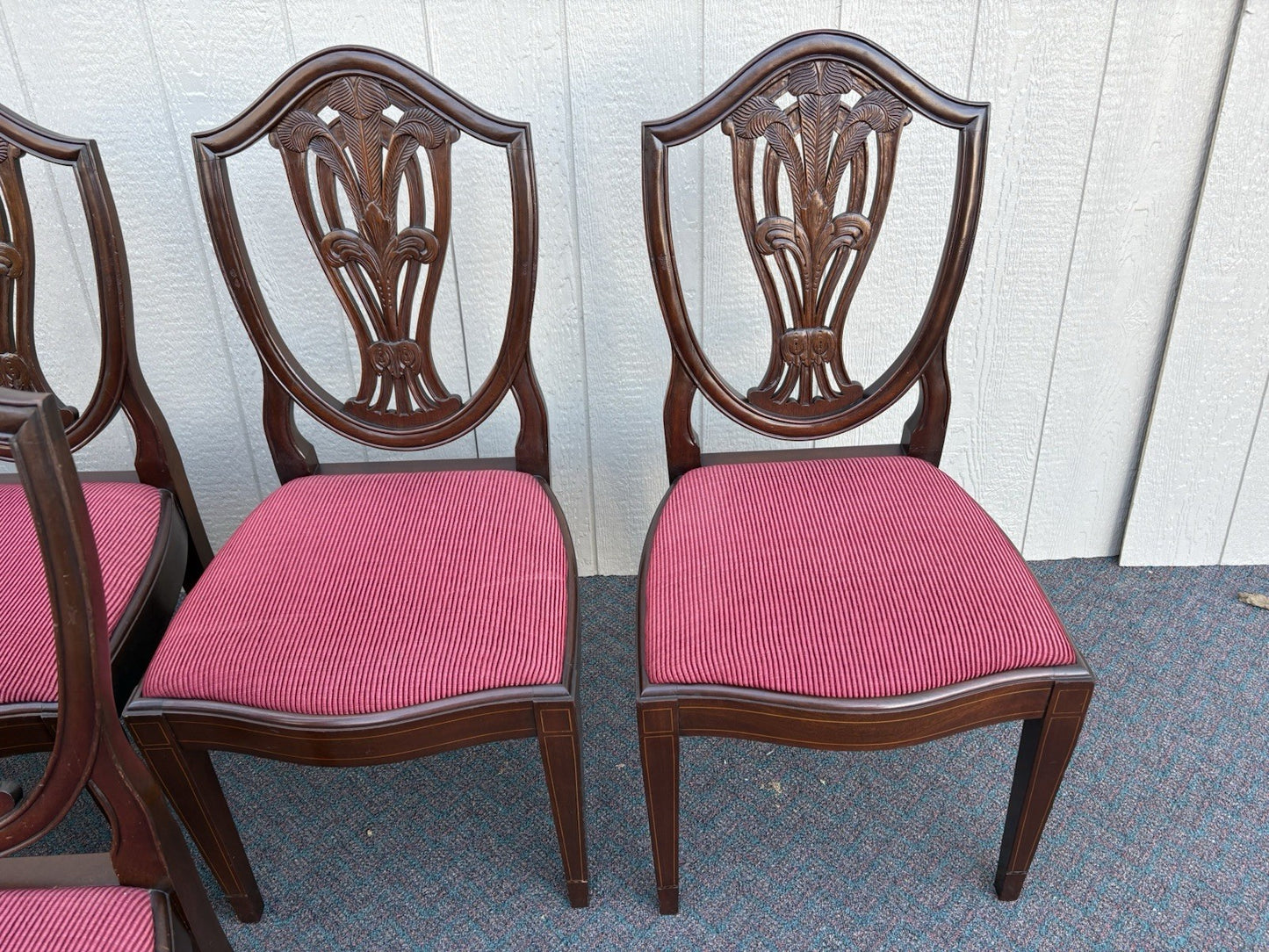 67162 Super Quality Set of 8 Mahogany Shield Back Dining Chairs