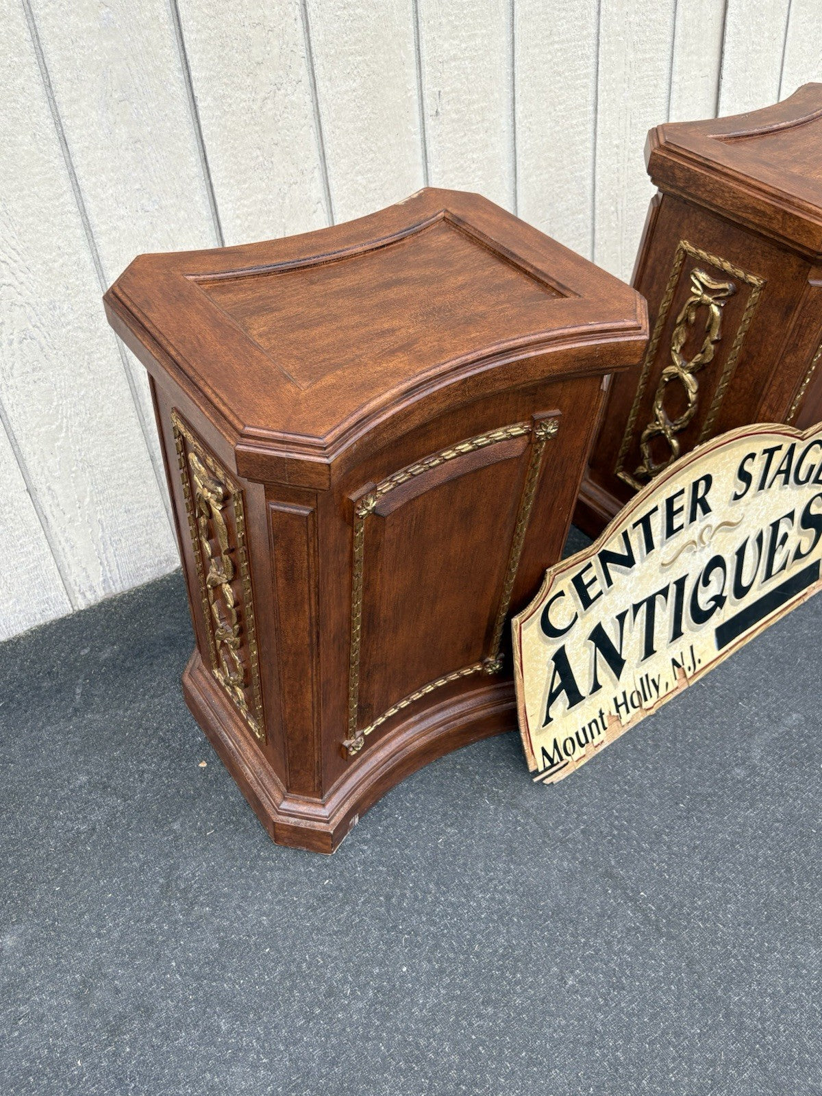 66824  Pair SOLID WOOD Decorator Plant Pedastal Stand s