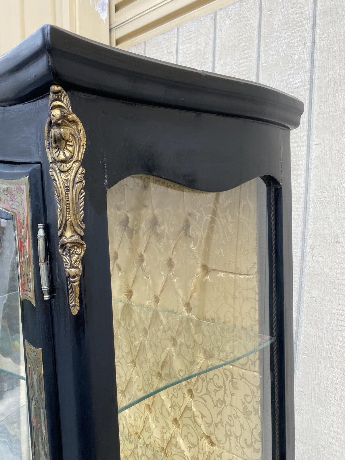 65346   Louis XV Glass Decorator Curio China Cabinet