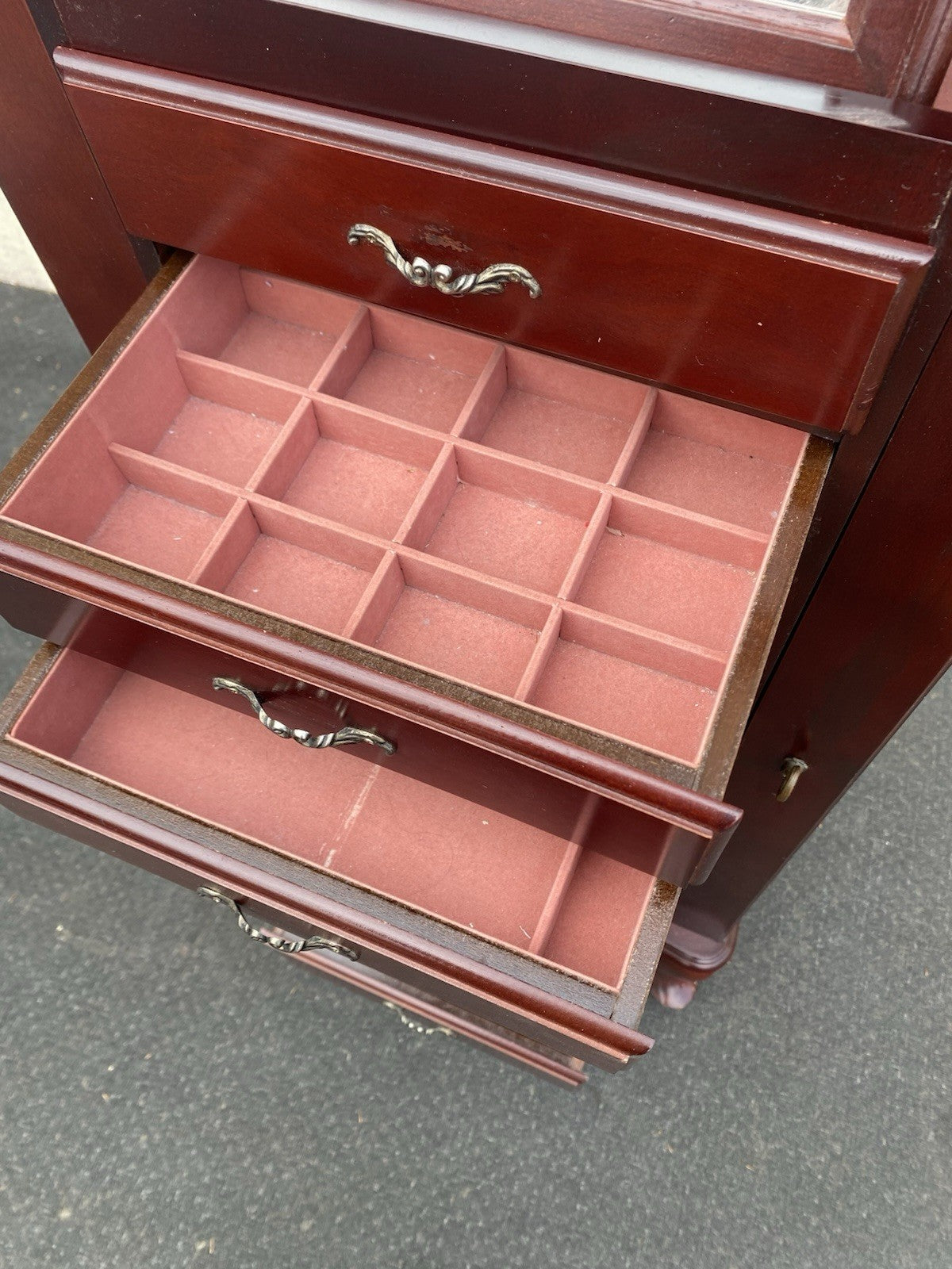 66259 Modern Jewelry Cabinet Display Curio with Mirror