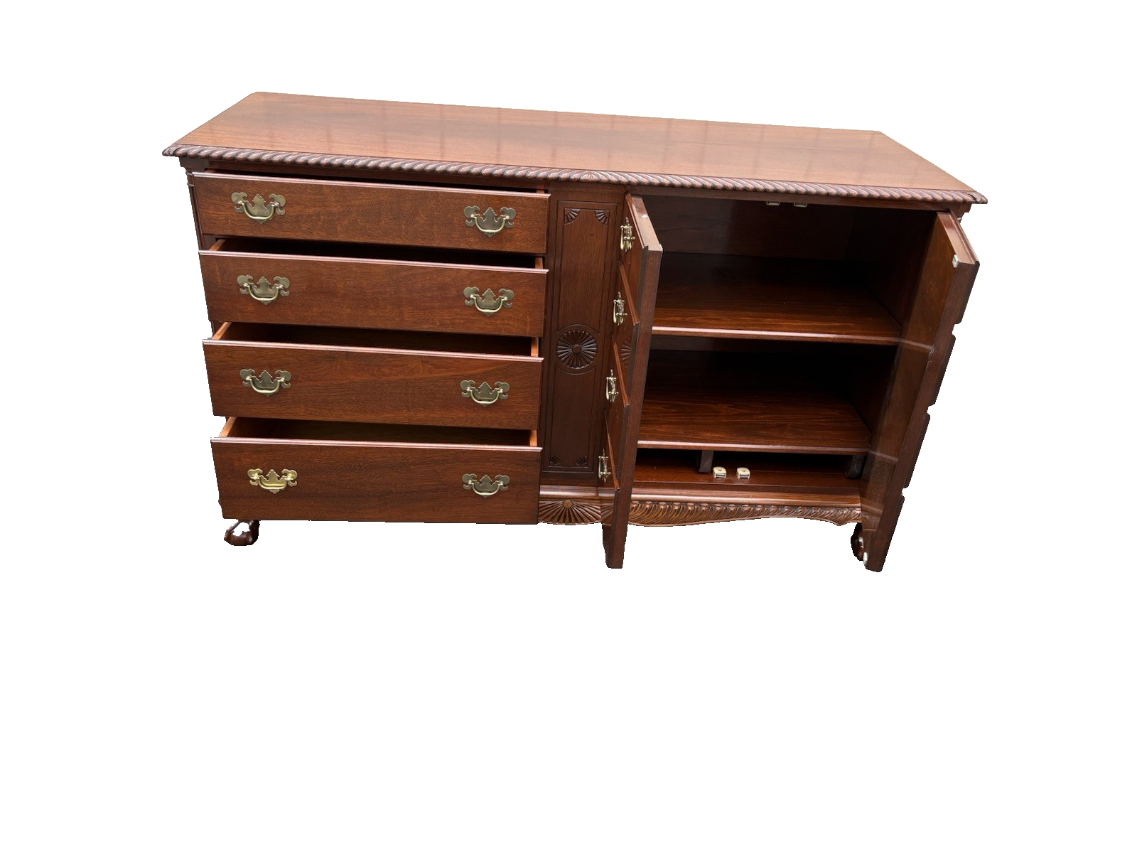 00001 Antique Mahogany Dresser Cabinet Chest