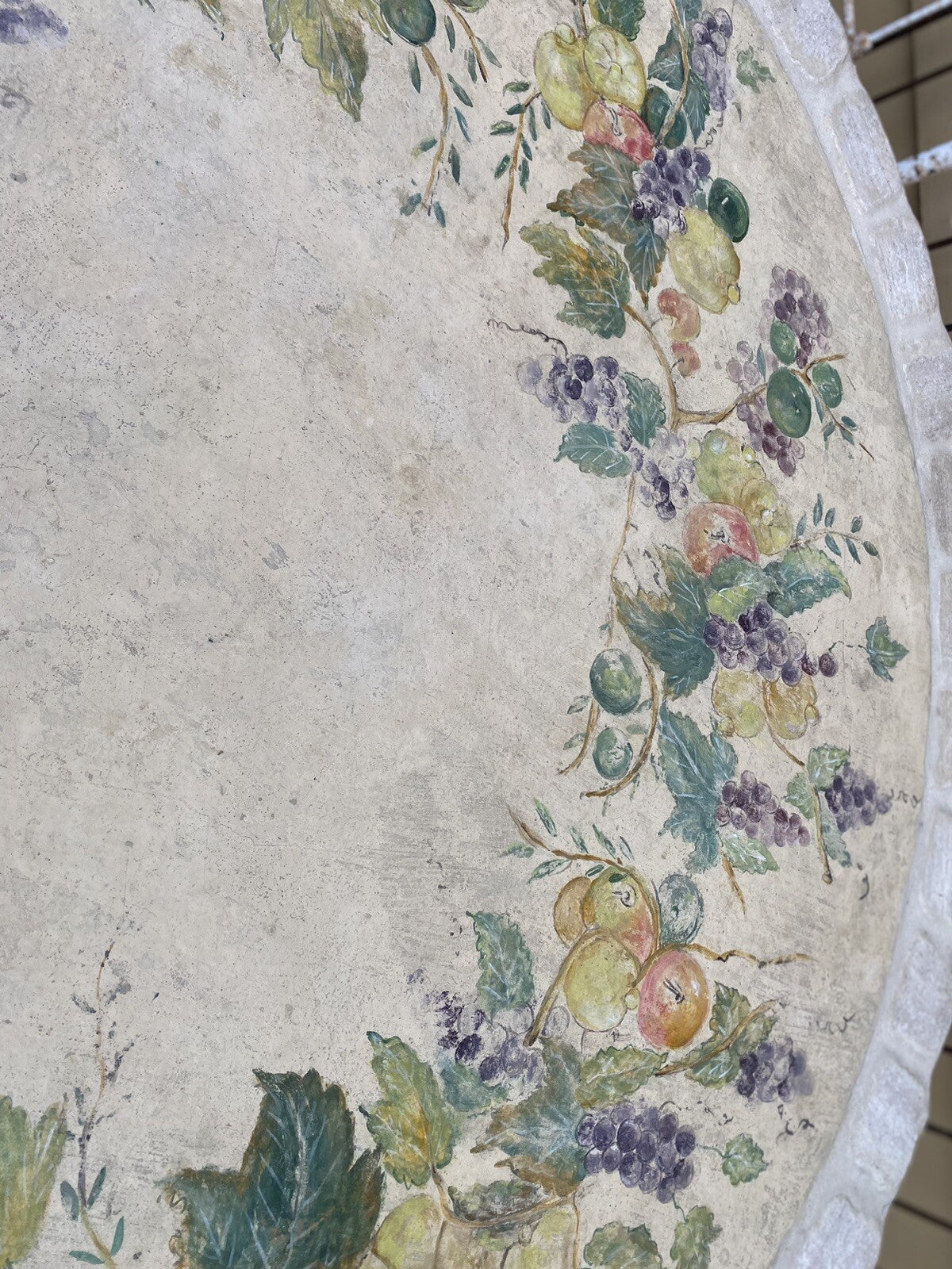 65190   Quality Decorator Cement Top Iron  Table  Dining Kitchen Table