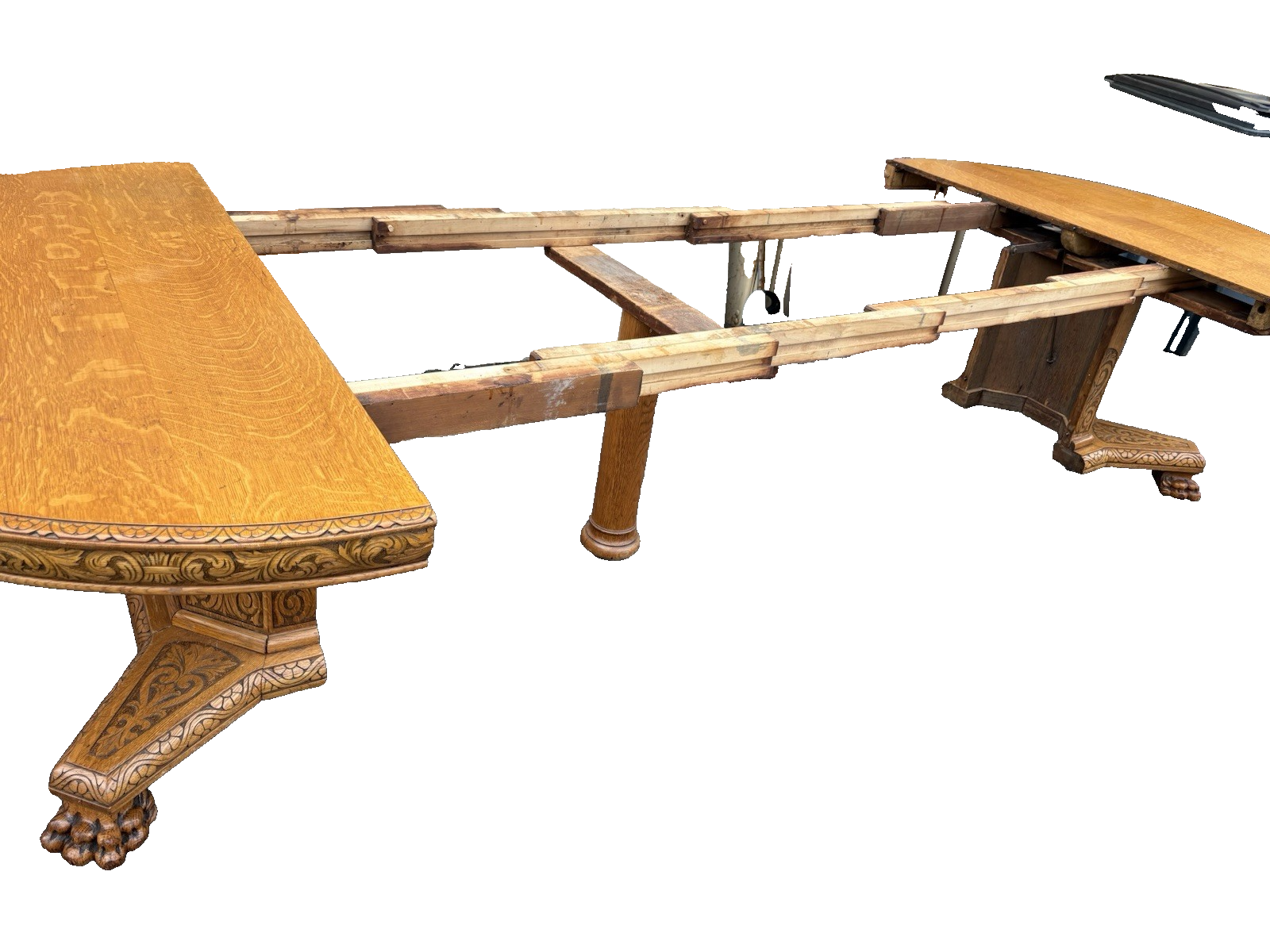 66723  Super RARE Antique Victorian Table w/ 10  Leafs Top 54" x 144"