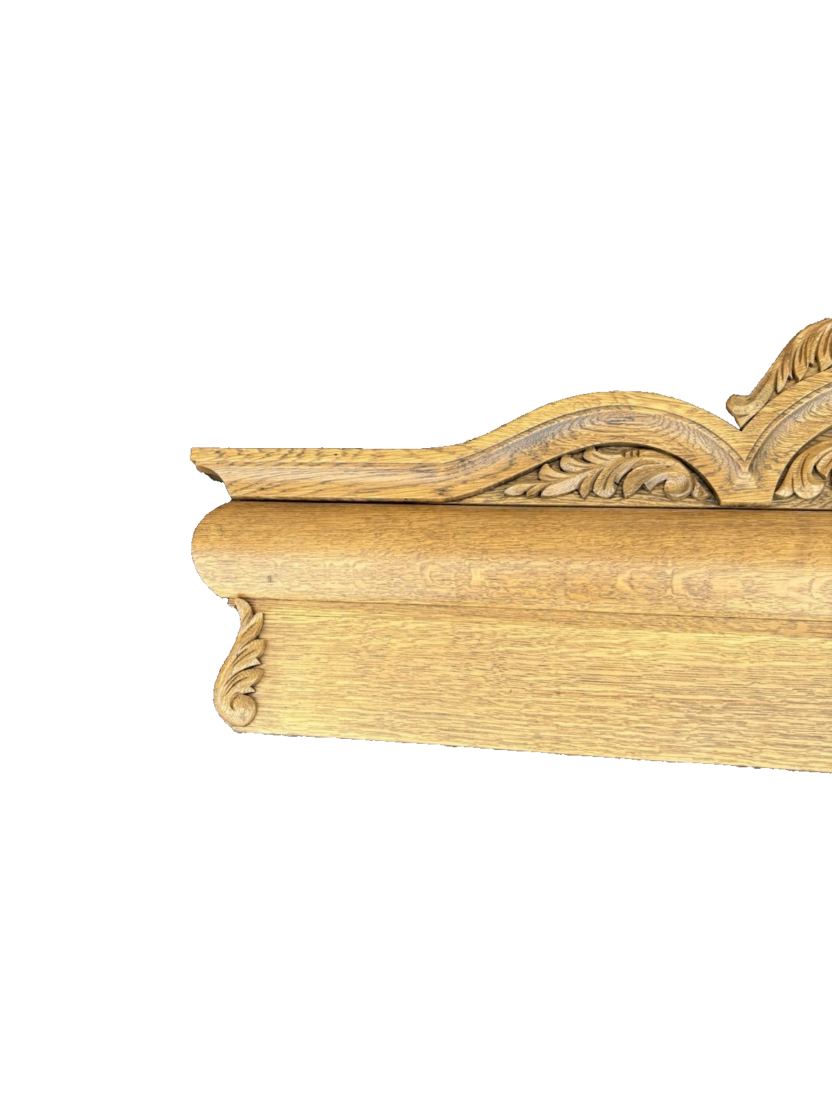 66918   Antique Victorian Oak Hand Carved Backsplash with Lion Head