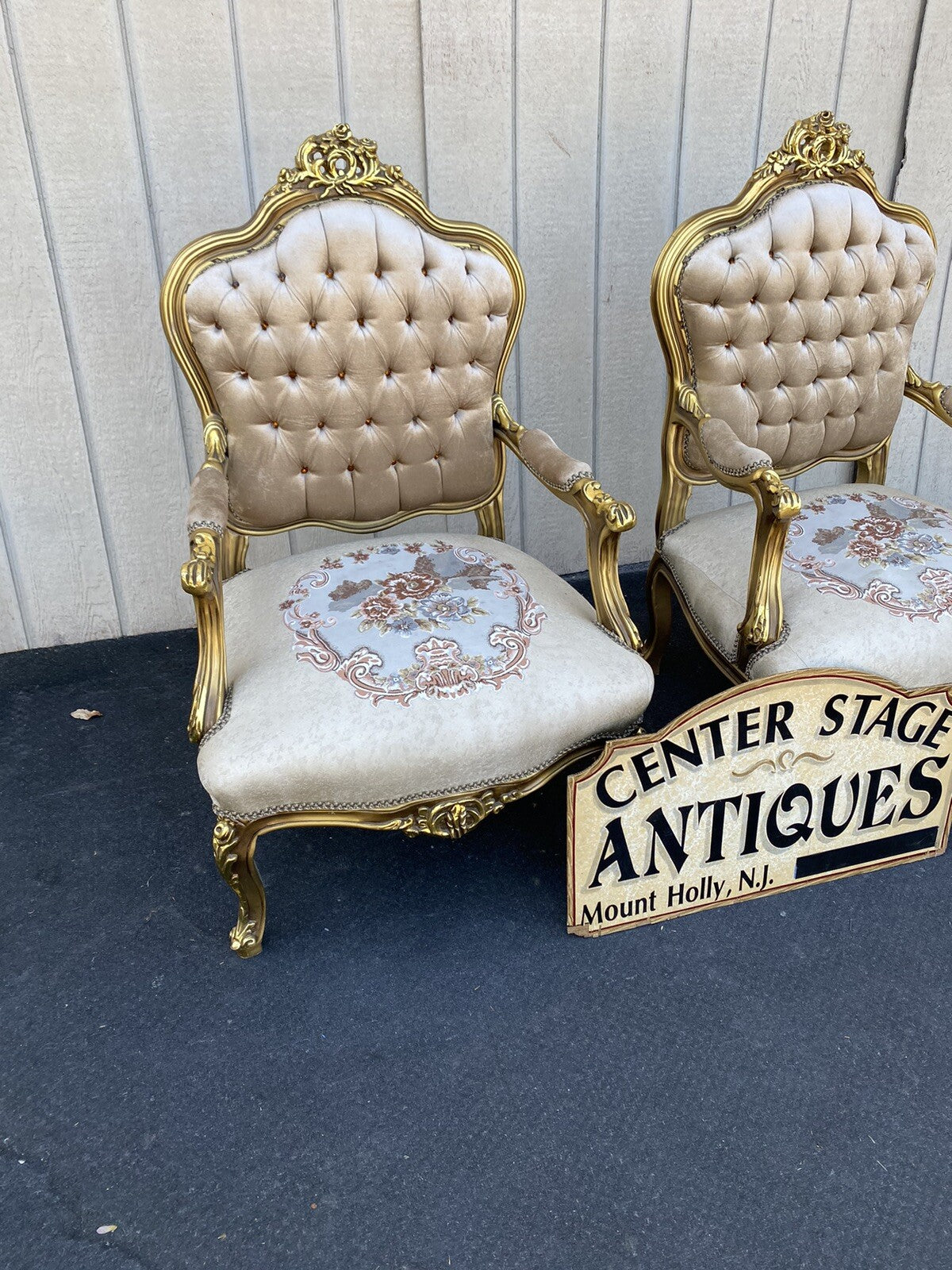 65408 Pair Decorator Gold Armchair Chair s