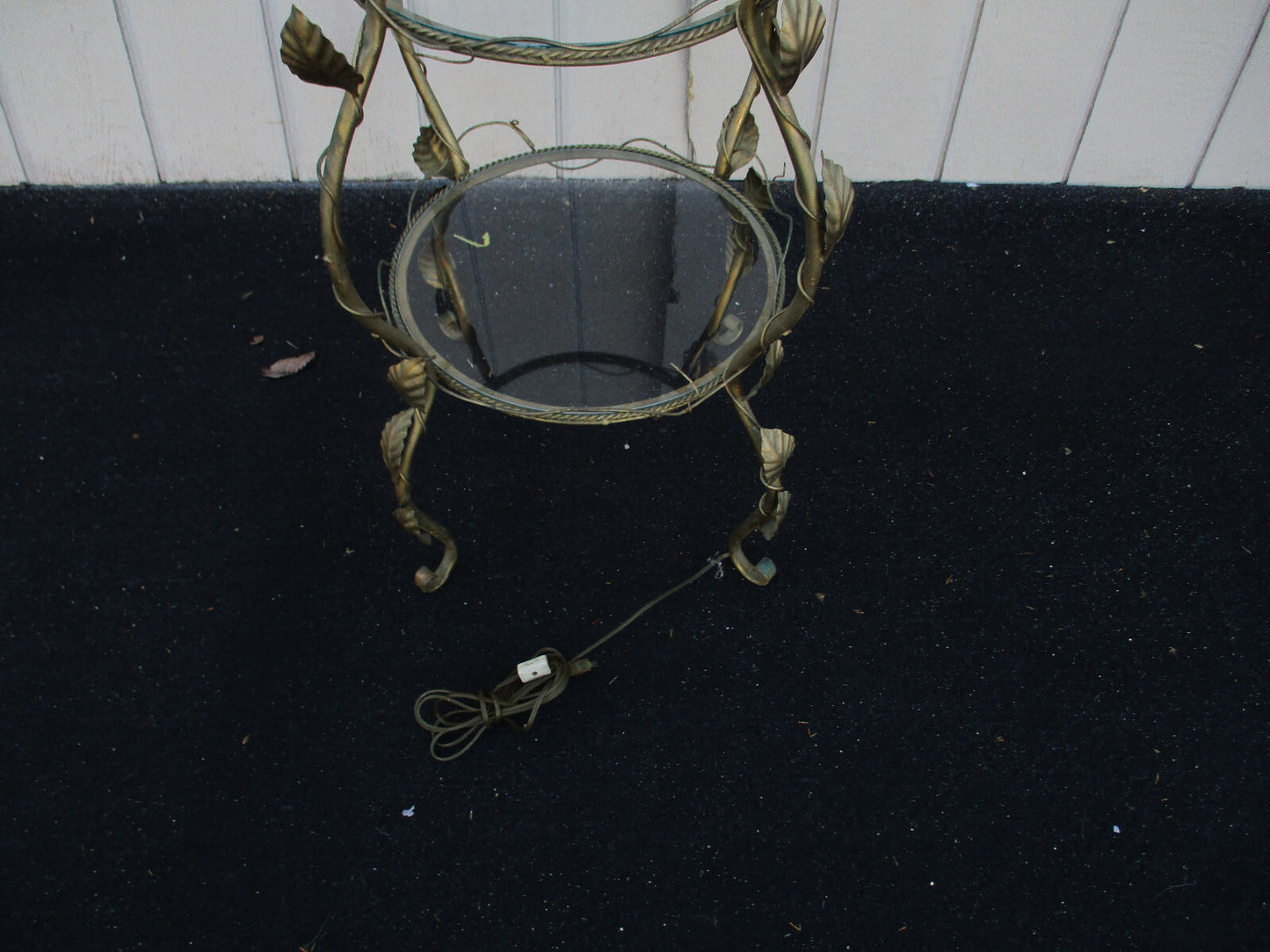 64469  Gold Iron Curio Whatnot Shelf Bookcase w/  Flowers   22"W x 72"H