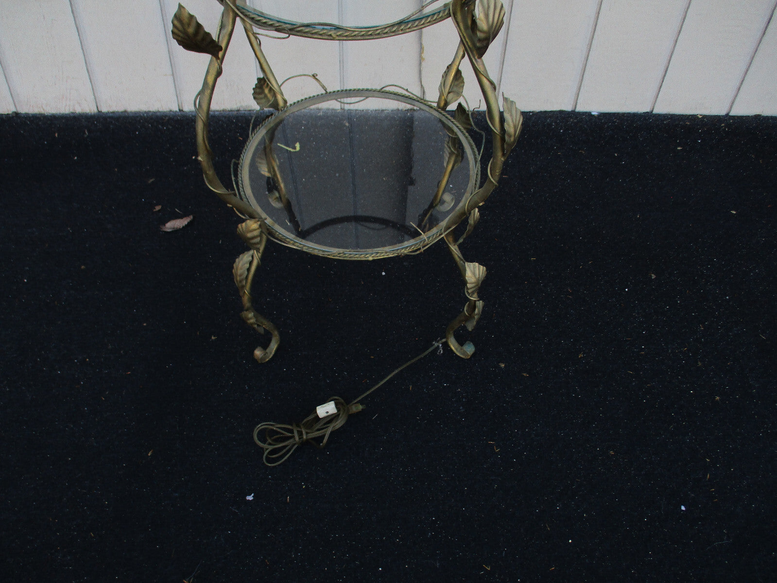 64469  Gold Iron Curio Whatnot Shelf Bookcase w/  Flowers   22"W x 72"H