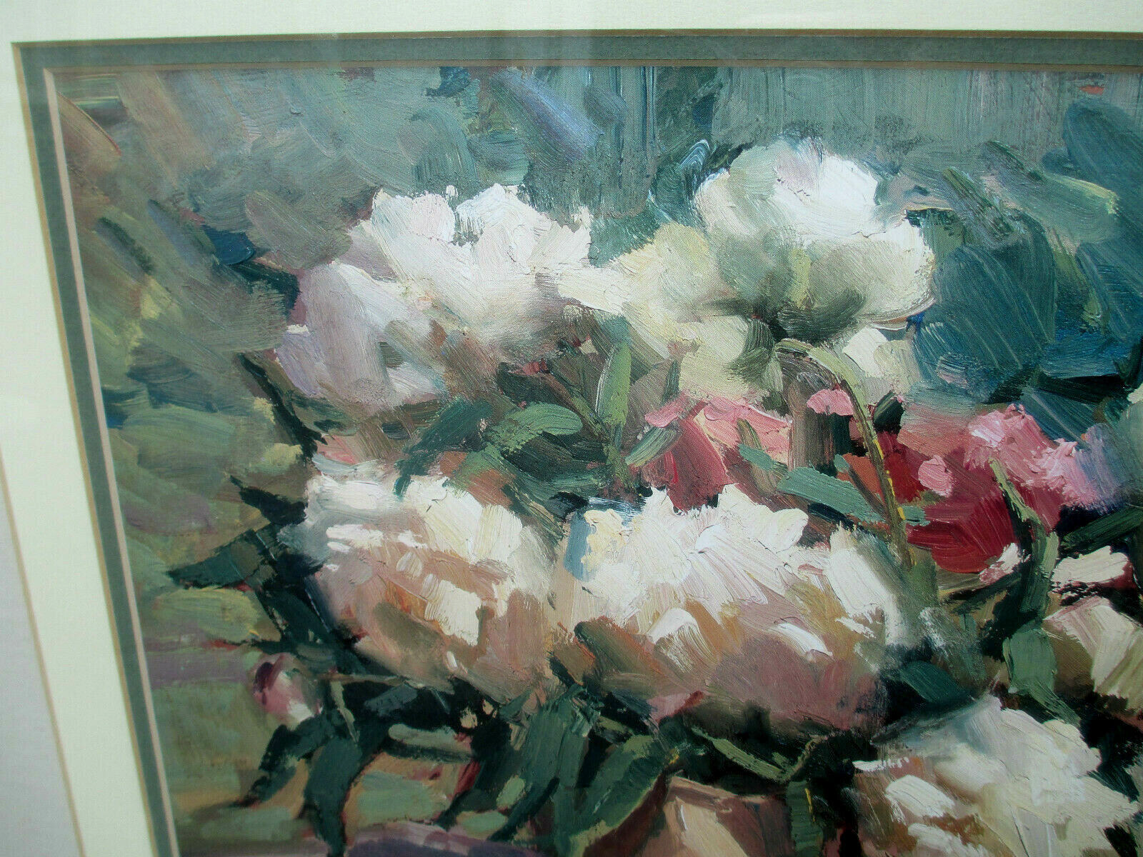 52152 FRAMED PRINT PEONIES IN BUCKET