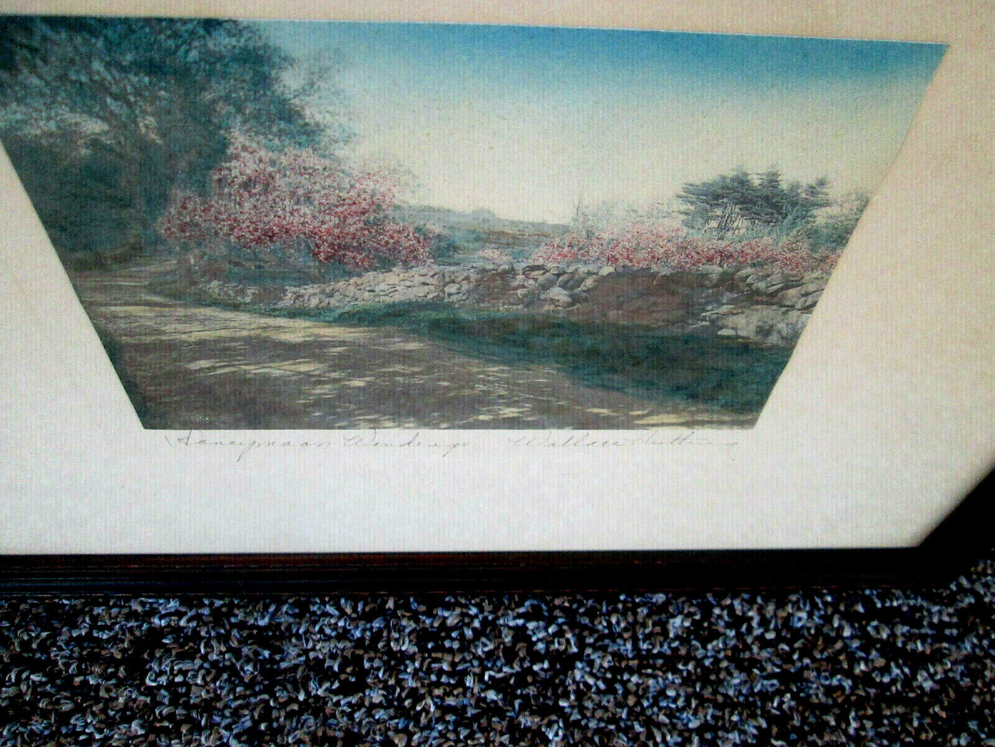 ART-WN:    WALLACE NUTTING "HONEYMOON WINDINGS" ORIGINAL SIGNED FRAMED PRINT