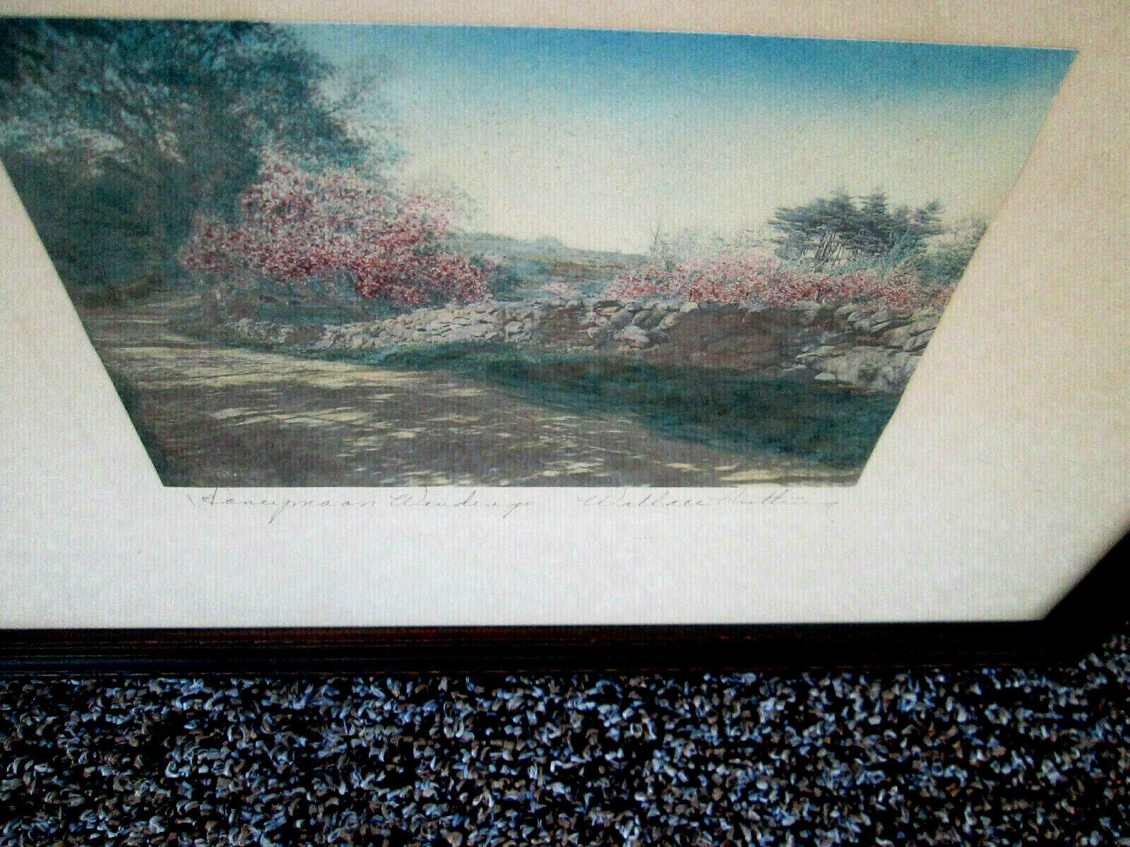 ART-WN:    WALLACE NUTTING "HONEYMOON WINDINGS" ORIGINAL SIGNED FRAMED PRINT