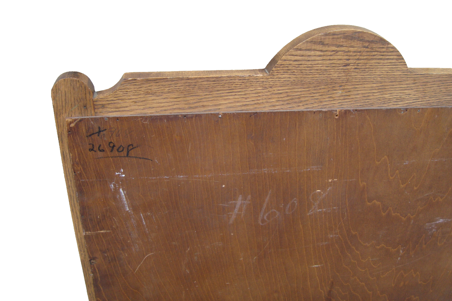 61764 Vintage Solid Oak Carved Mirror 25 x 36