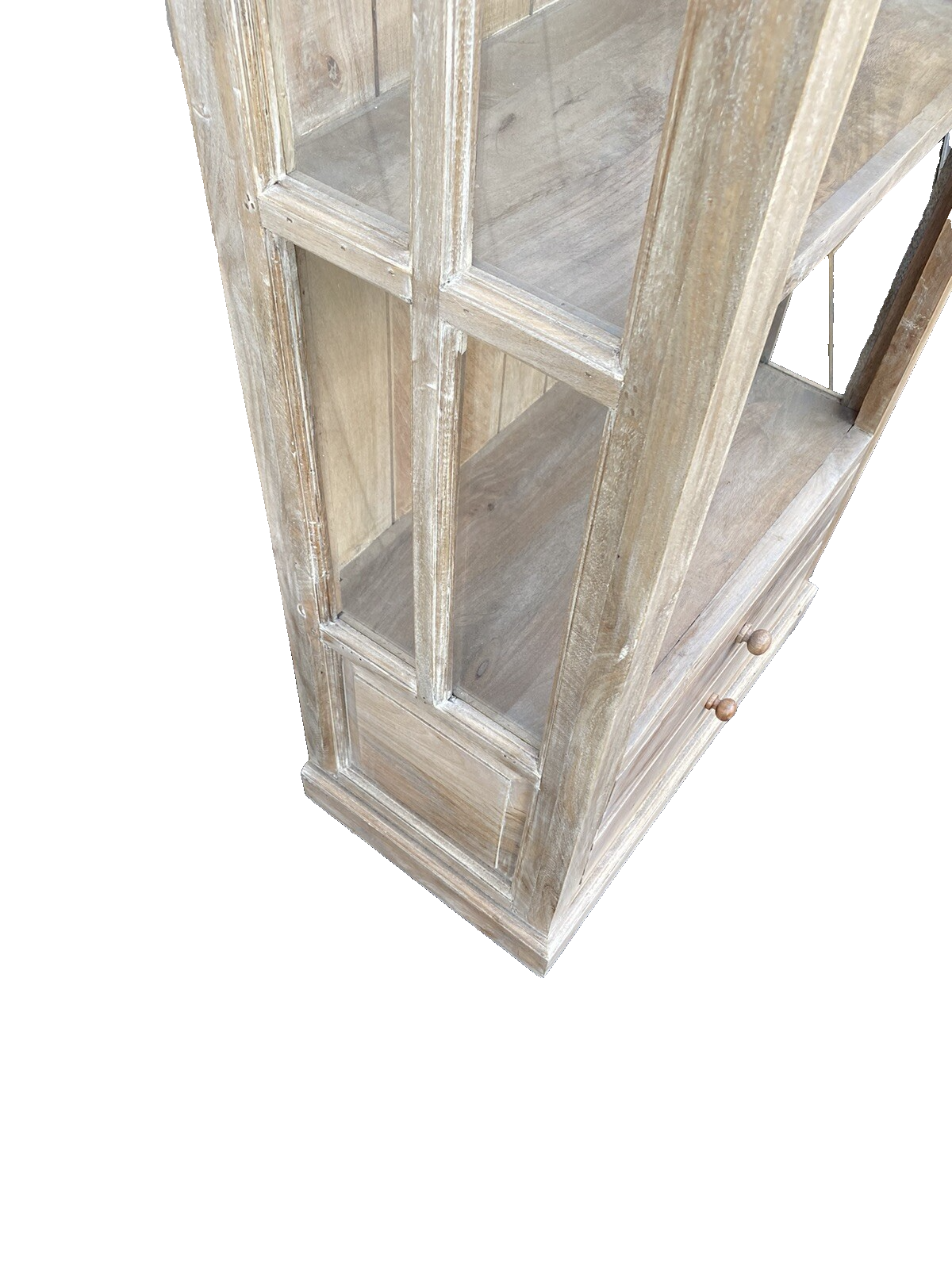 65631   Modern Rustic Bookcase Curio with Original Finish and 2 Drawers