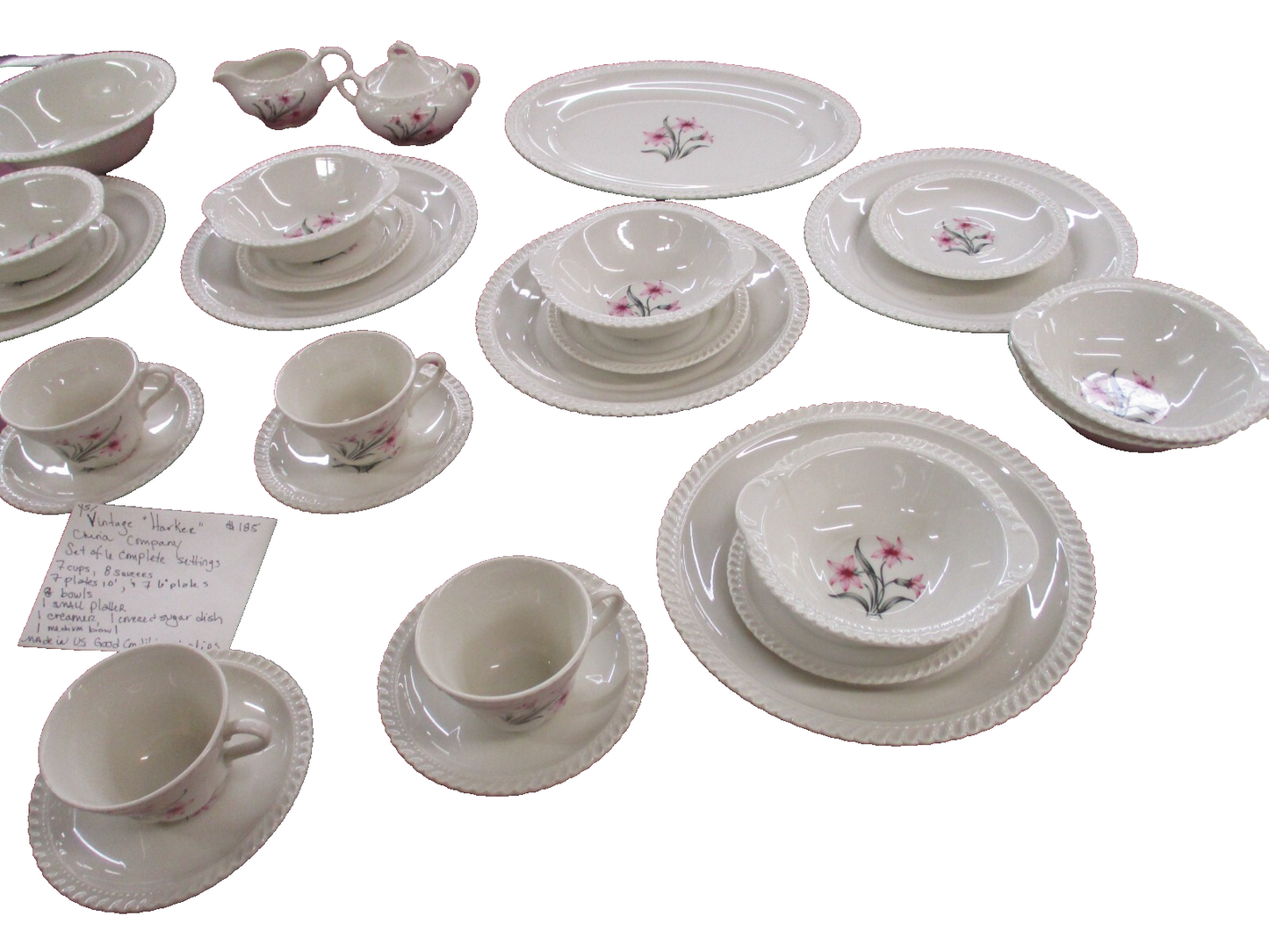 COL  08  WW:       Sevice for 6  Harker Ceramic set  of dishes DINNERWARE