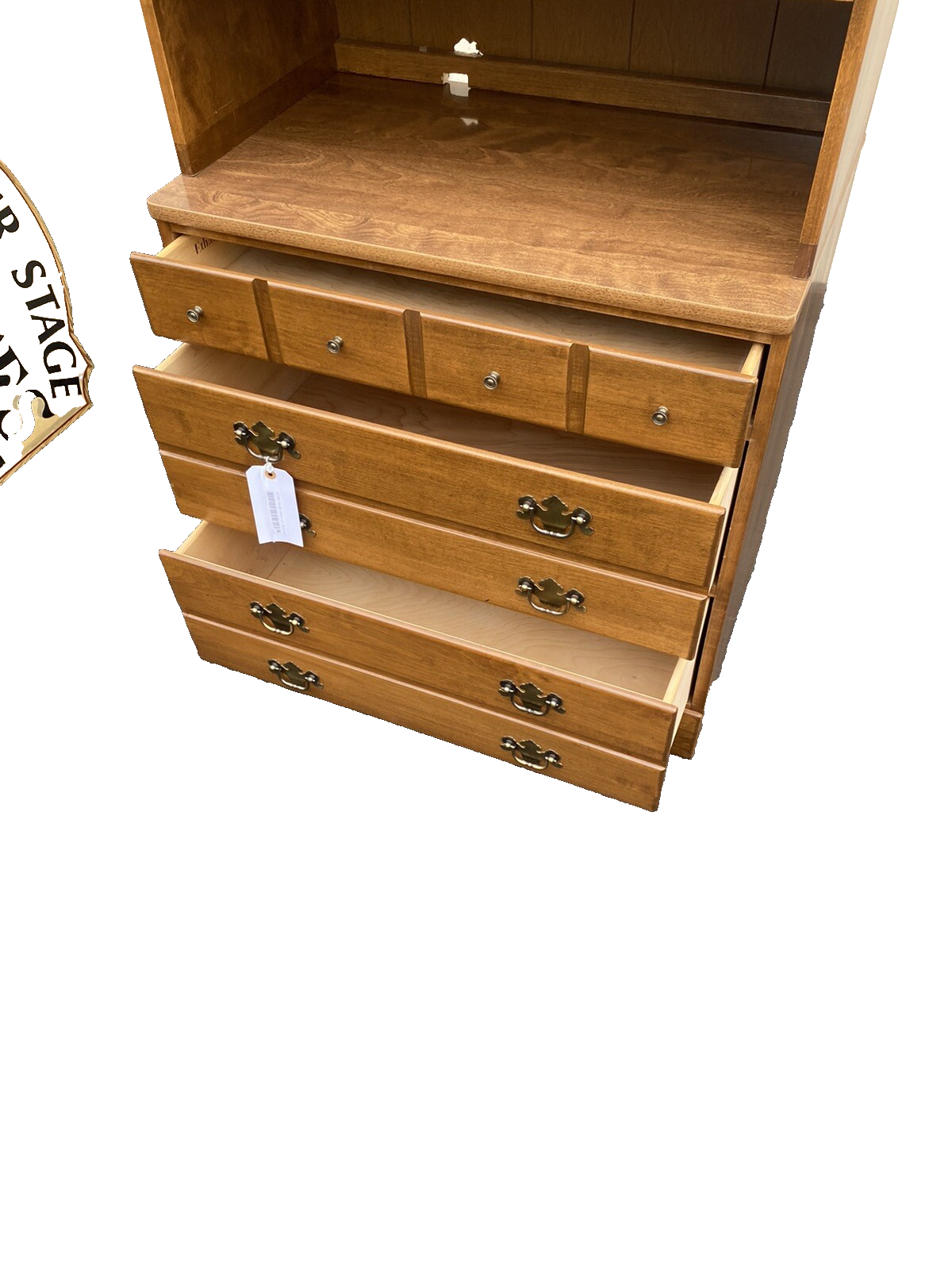 65542 Ethan Allen Cabinet with Bookcase top