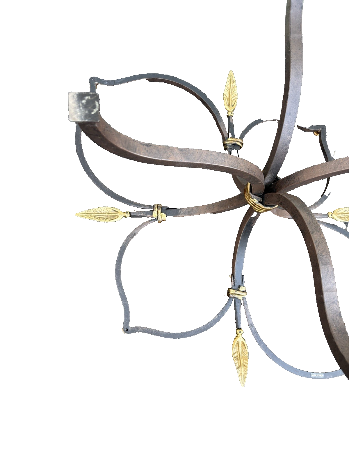 66755   Modern QUALITY Glass and Iron Accent Table Stand