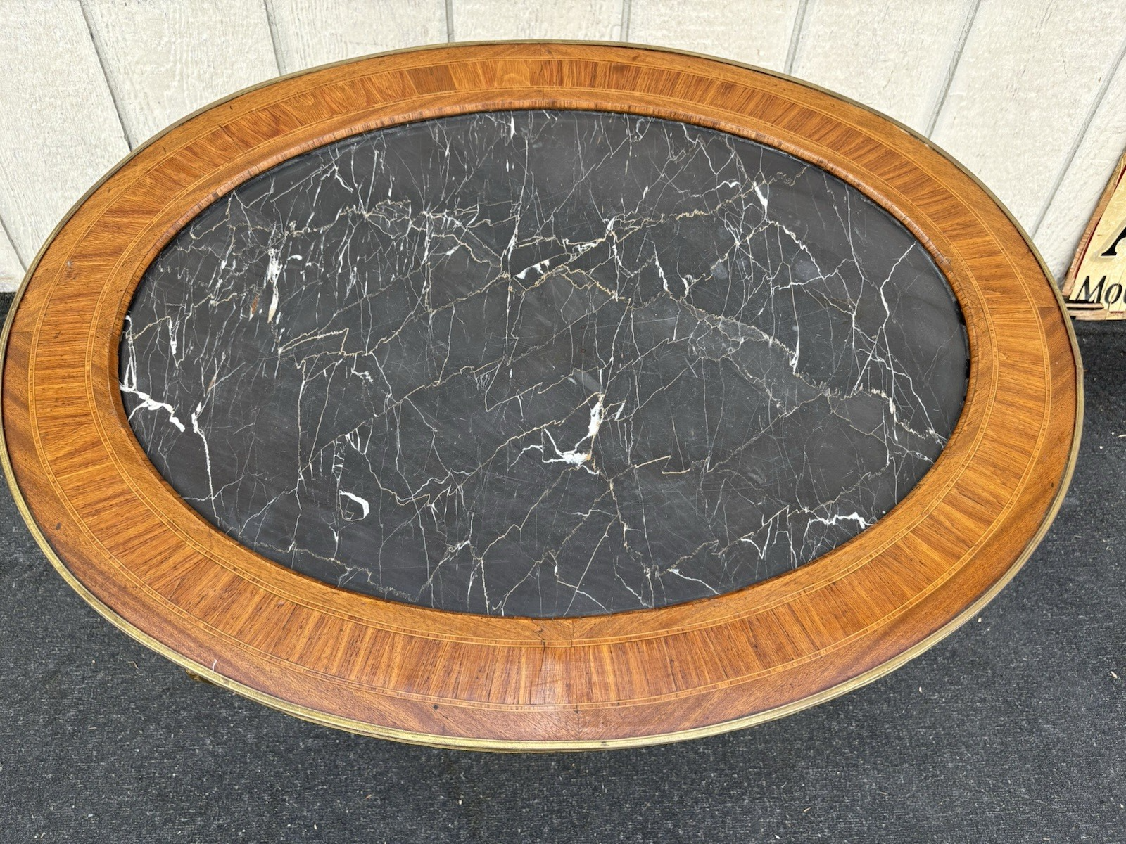 66766   Louis XV Marble Top Coffee Table Stand with Bronze Ormalu