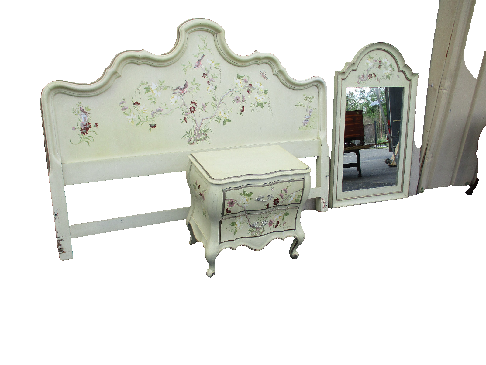 63272 Hand Painted Artist Signed Tall Decorator Mirror  Quality Made