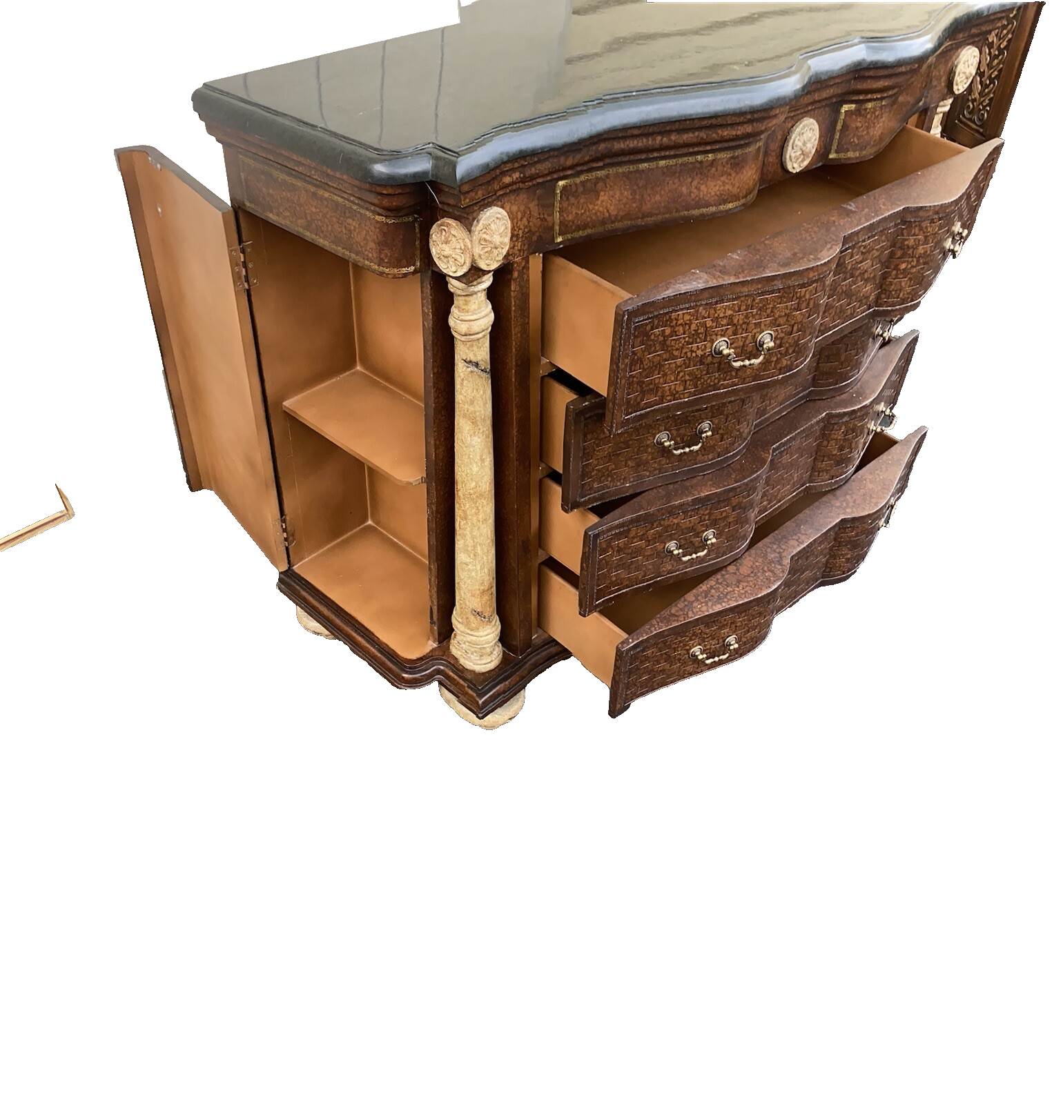 64591 Marble Top Server Chest Sides Open