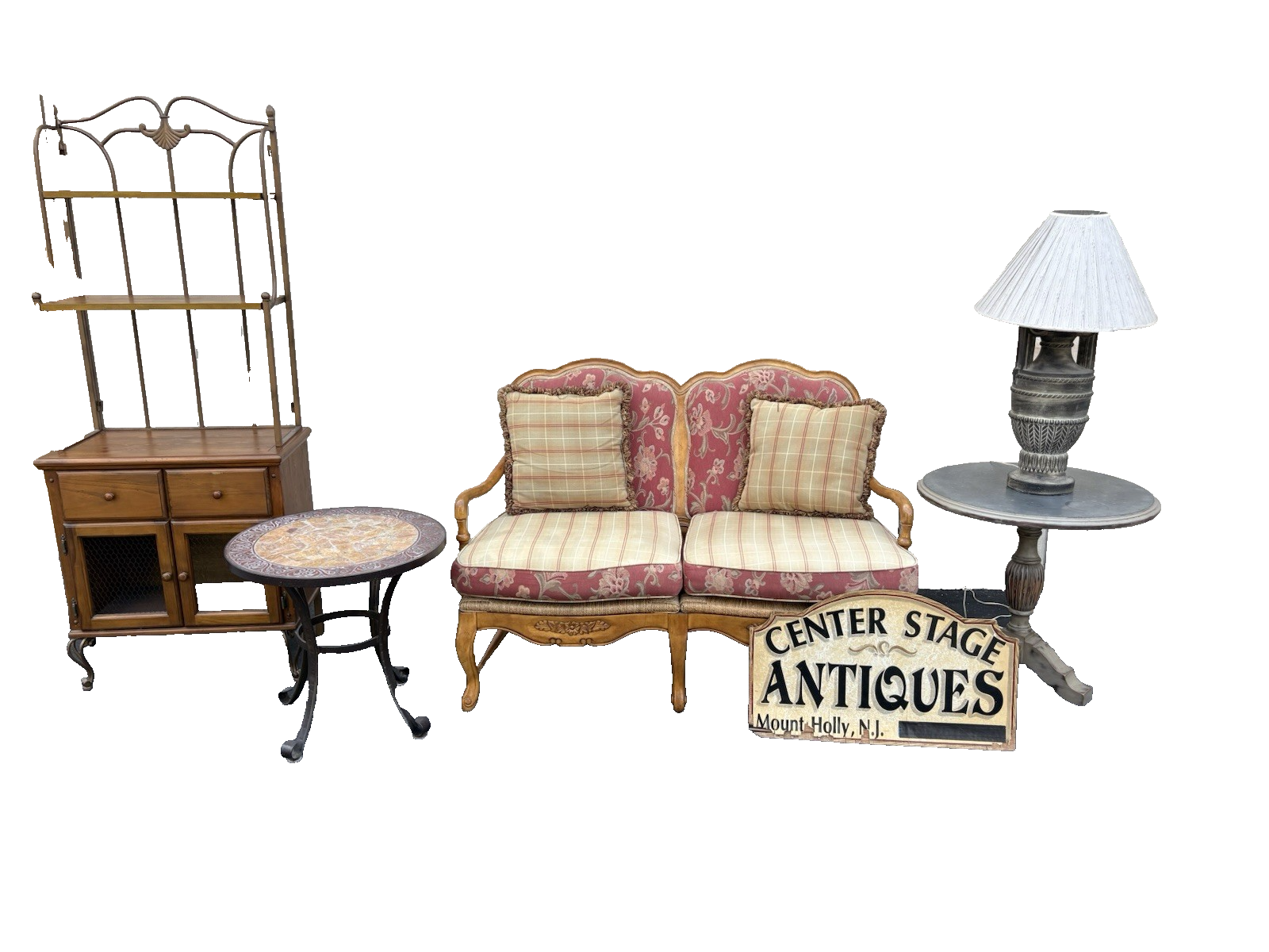 66788 ASHLEY Furniture Rush Seat Loveseat Sofa Settee Couch REVERSABLE PILLOWS